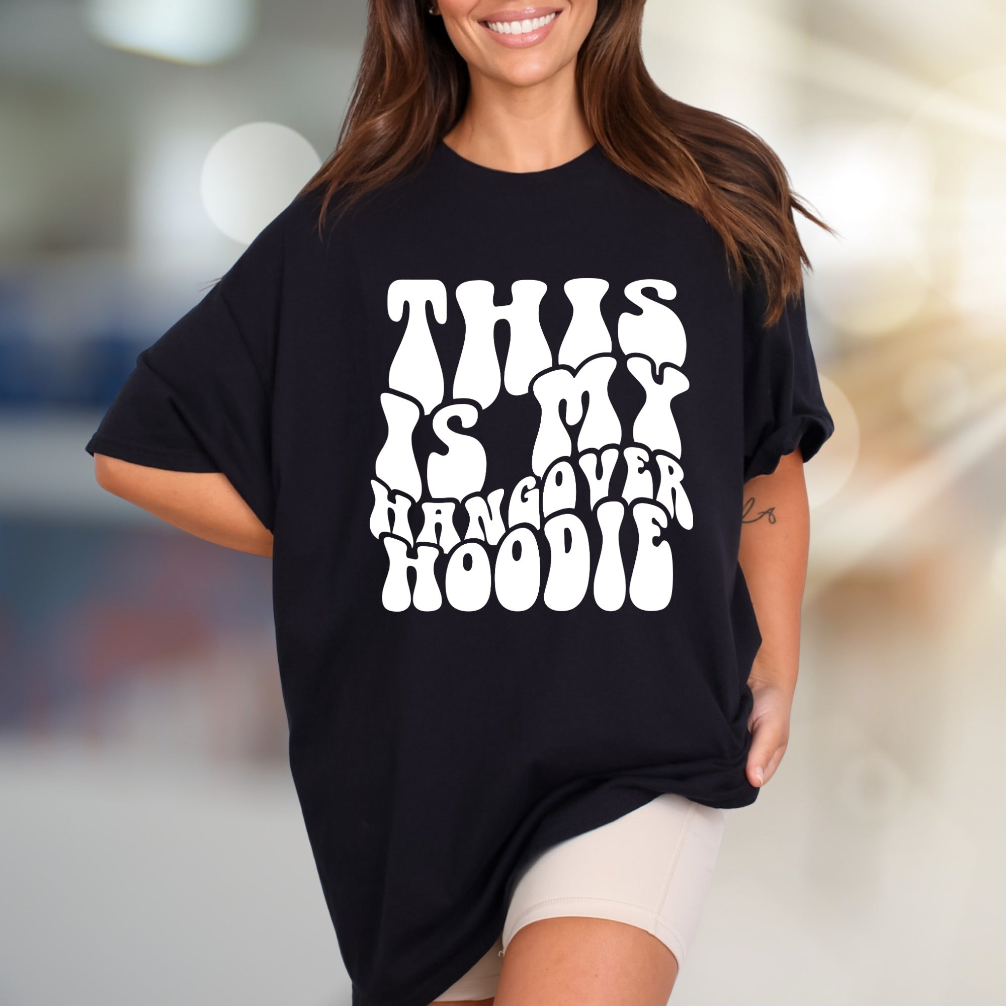 "THIS IS MY HANGOVER HOODIE" Retro Graphic Tee, a Wavy Vibe for Relaxed Souls