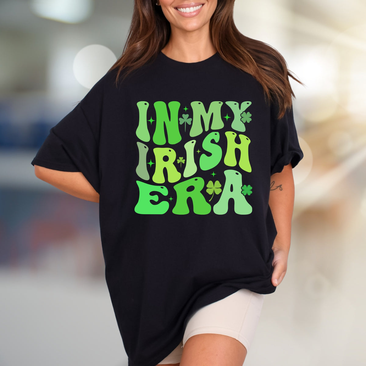 "IN MY IRISH ERA" Retro St. Paddy's Day Graphic Tee, a Festive Pick for Celebration Enthusiasts