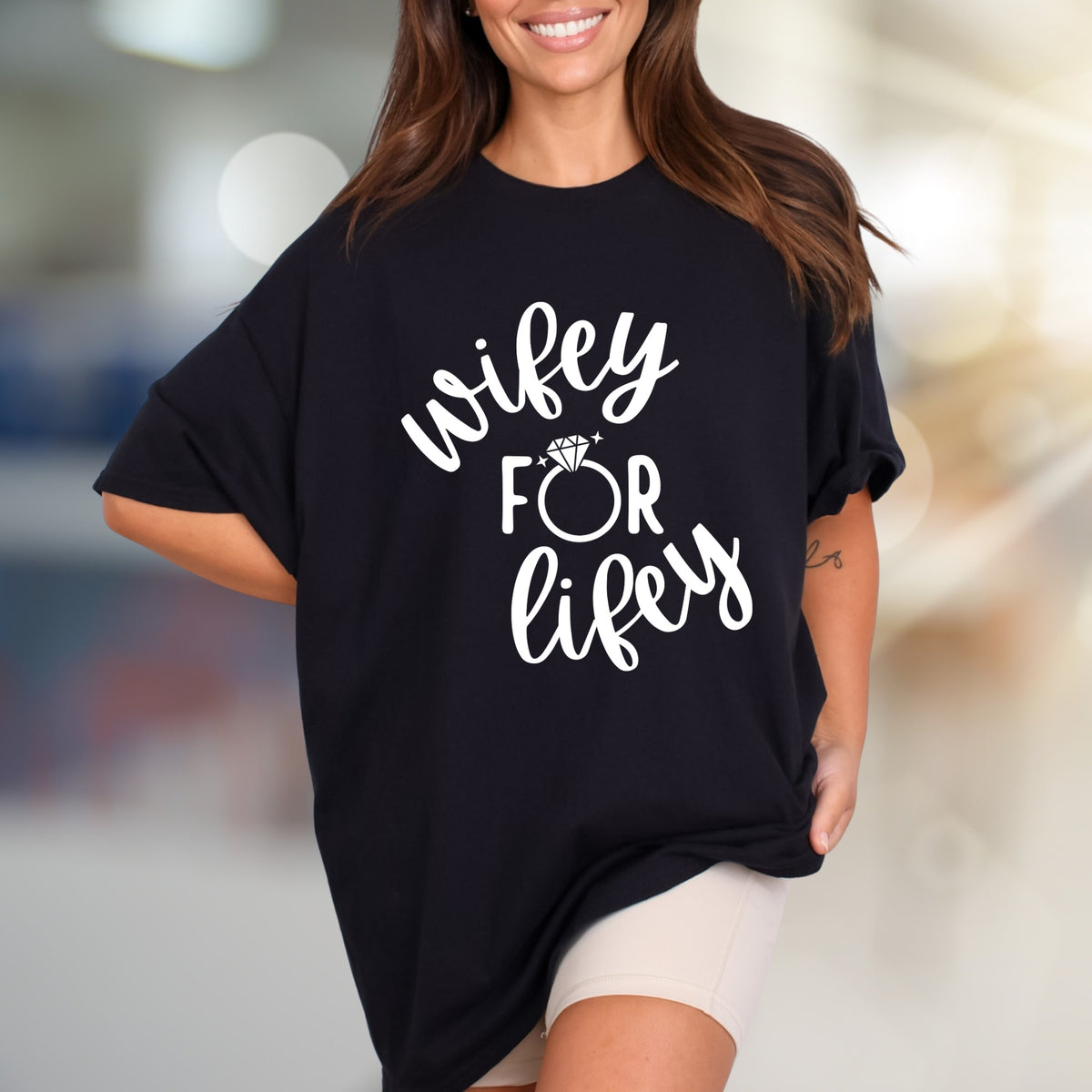 "Wifey For Lifey" Engagement Ring Graphic Tee, a Bridal Shower Pick for Future Wives