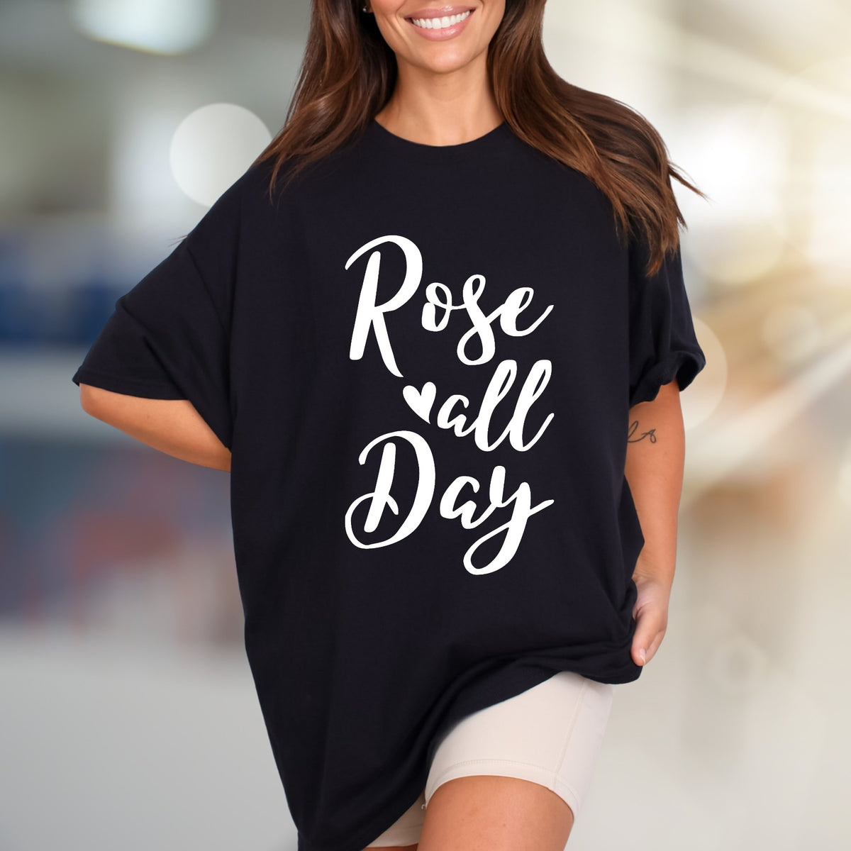 "Rose All Day" Wine Lover Graphic Tee, a Chic Lifestyle Pick for Enthusiasts