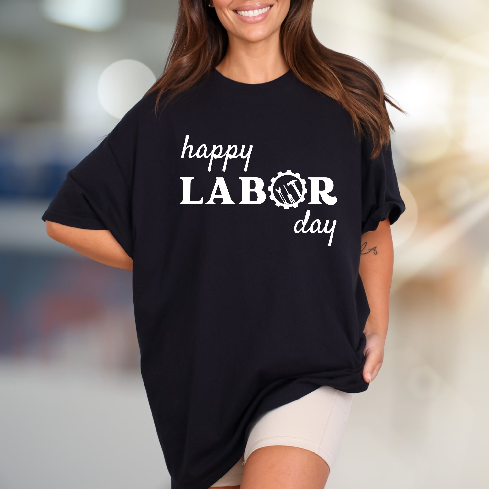 "happy LABOR day" Work & Tools Graphic Tee, a Celebration Pick for Everyone