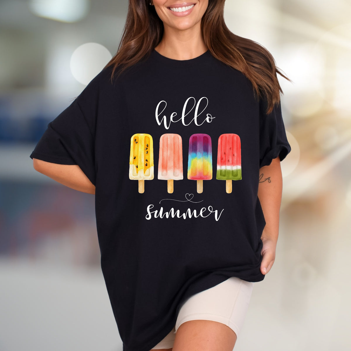 "hello summer" Popsicle Graphic Tee, a Summer Refreshment Pick for All