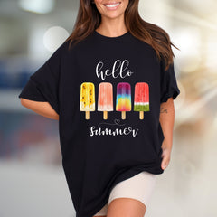 "hello summer" Popsicle Graphic Tee, a Summer Refreshment Pick for All
