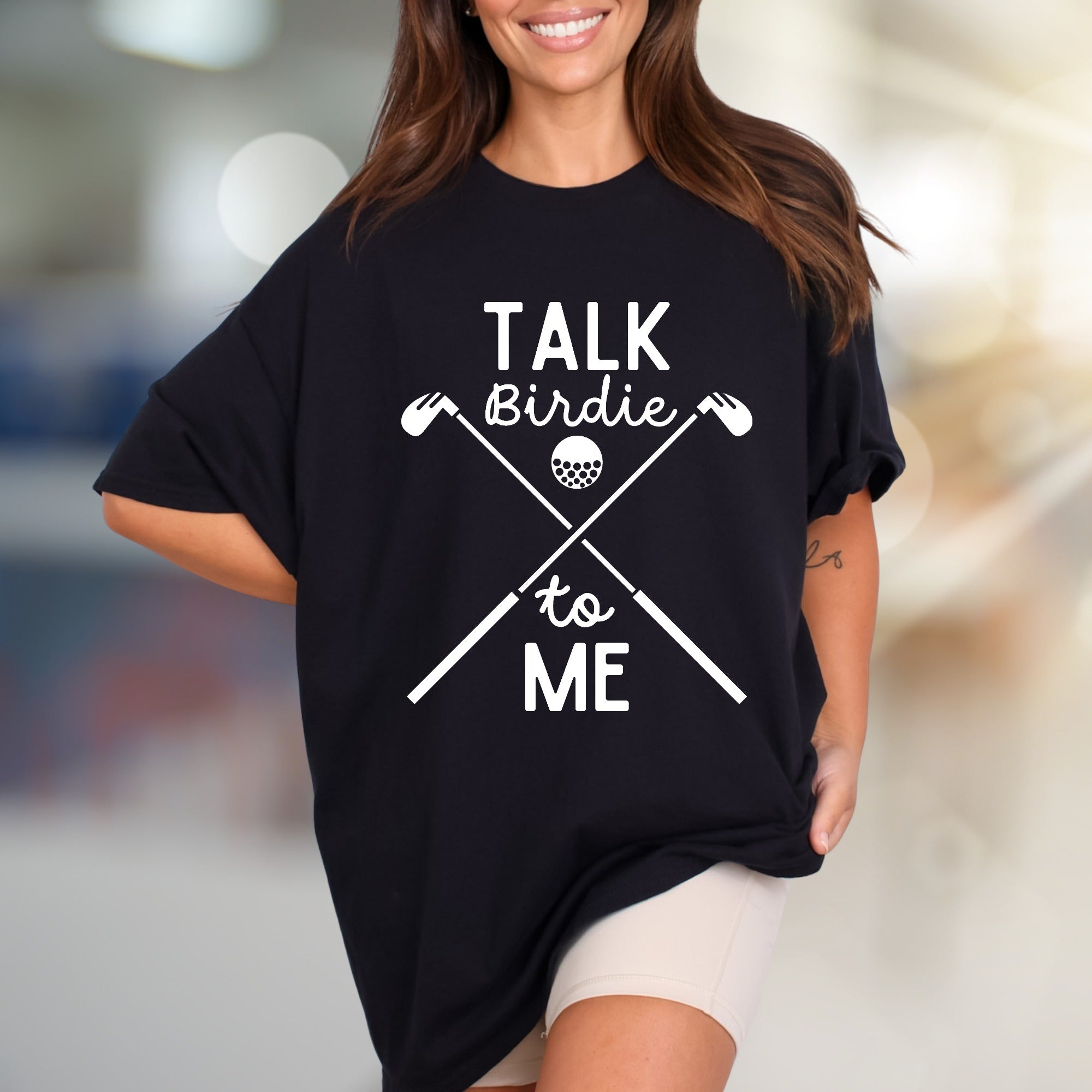 "Talk Birdie to Me" Golf Graphic Tee, a Witty Sports Pick for Enthusiasts