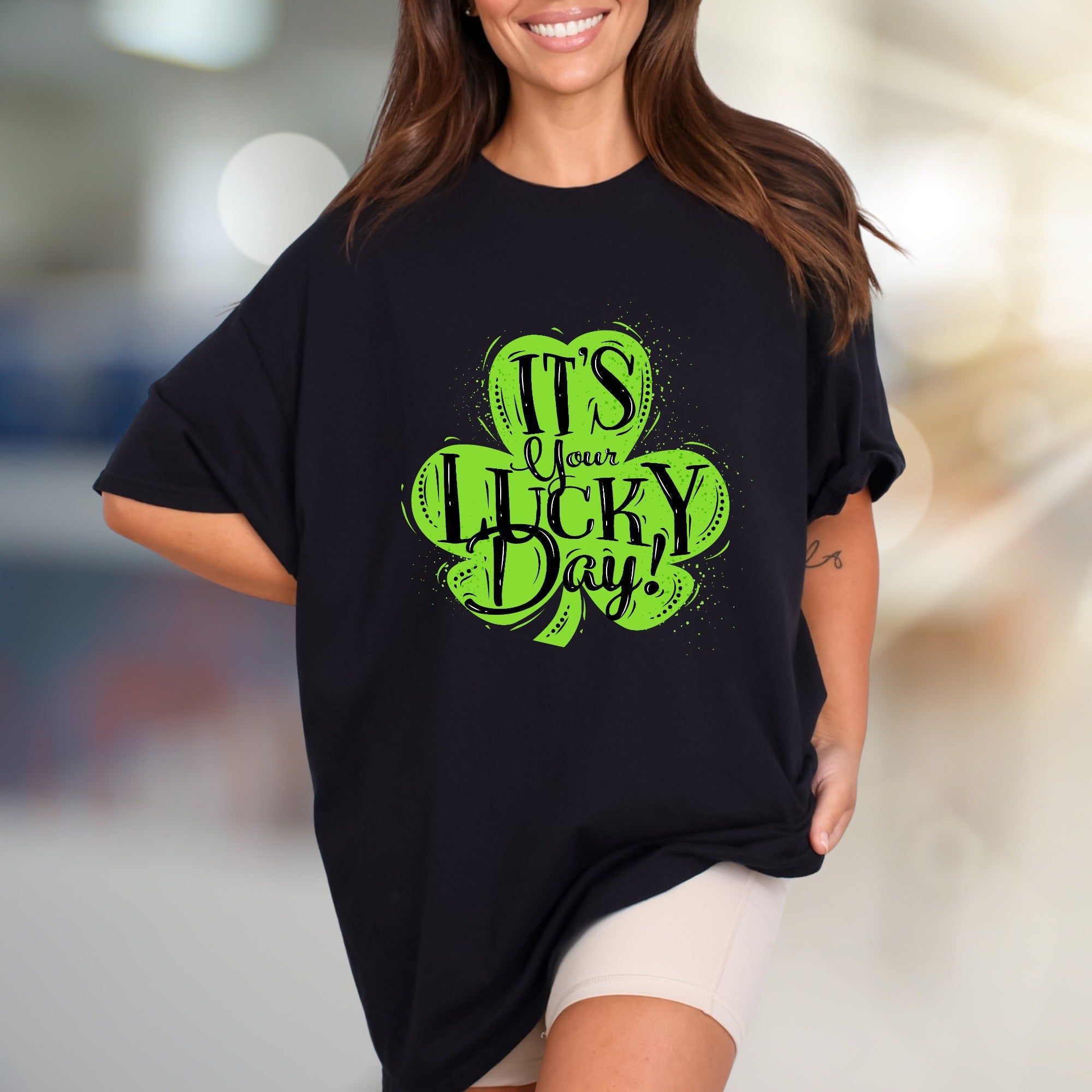 "IT'S Your LUCKY Day!" Shamrock Graphic Tee, a Festive St. Patrick's Pick for Everyone