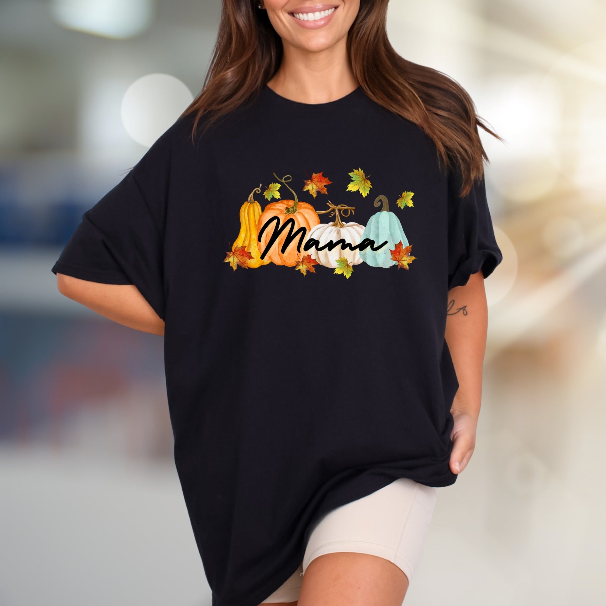 "Mama" Autumn Pumpkin Patch Graphic Tee, a Cozy Fall Pick for Moms