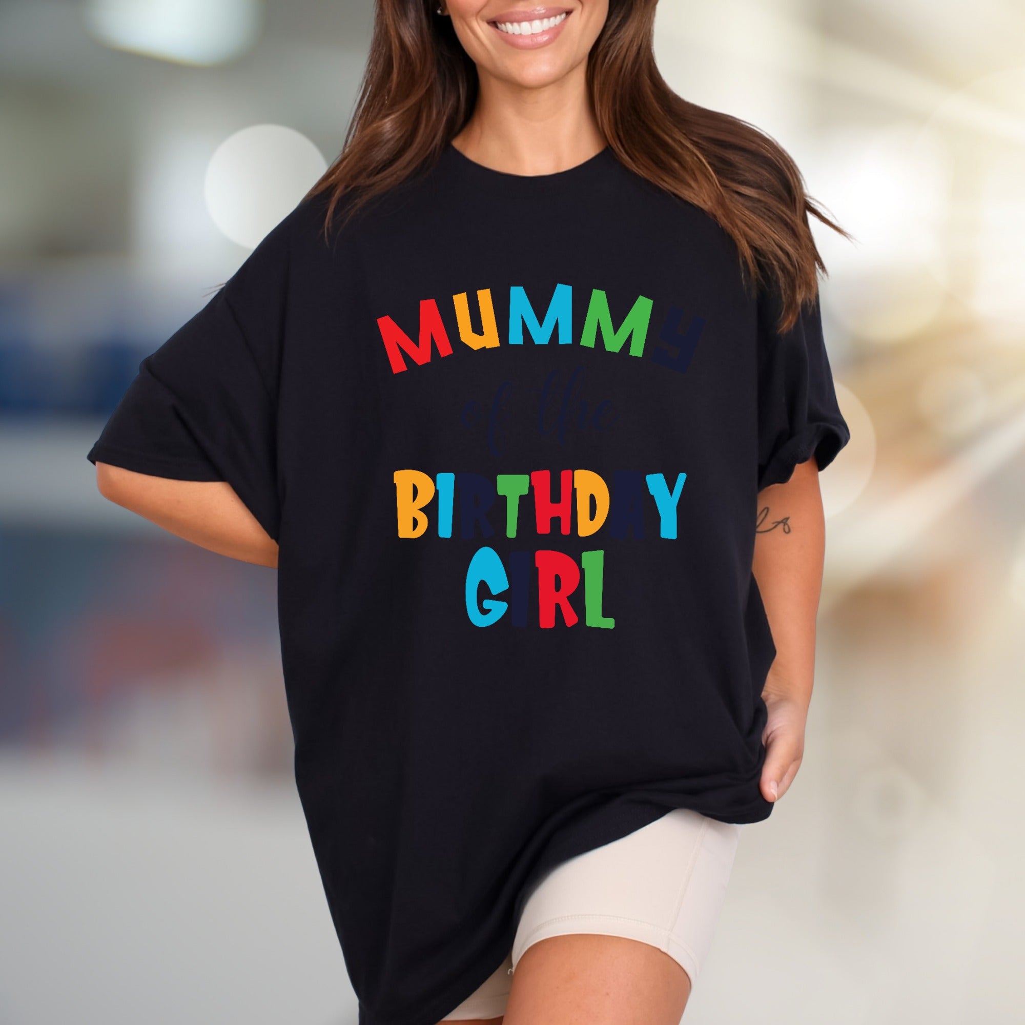 "Mummy of the Birthday Girl" Colorful Fun Graphic Tee, a Celebration Pick