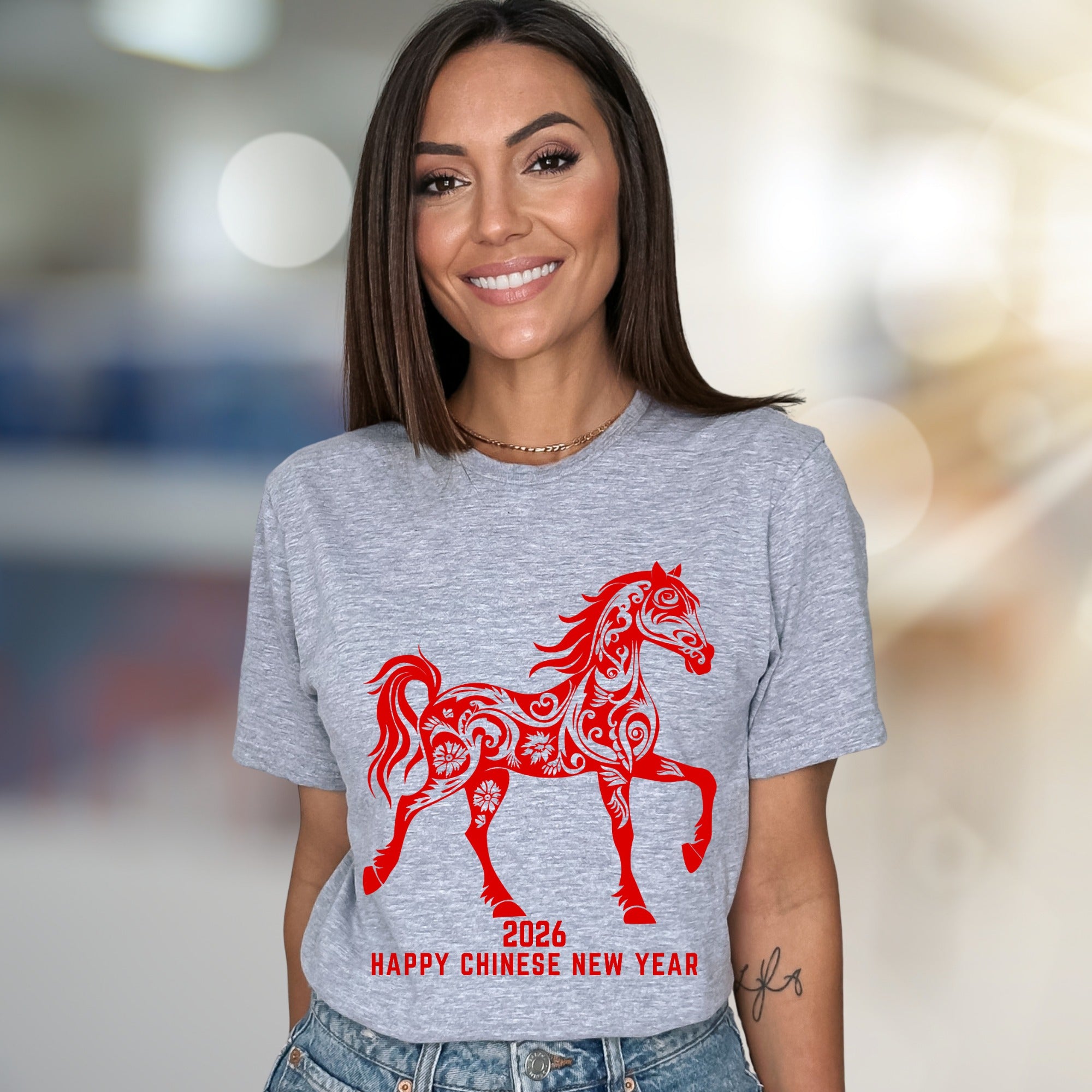 Happy Chinese New Year 2026 Floral Horse Graphic Tee, a Lunar Celebration Pick for Everyone