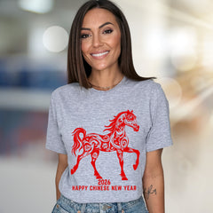 Happy Chinese New Year 2026 Floral Horse Graphic Tee, a Lunar Celebration Pick for Everyone