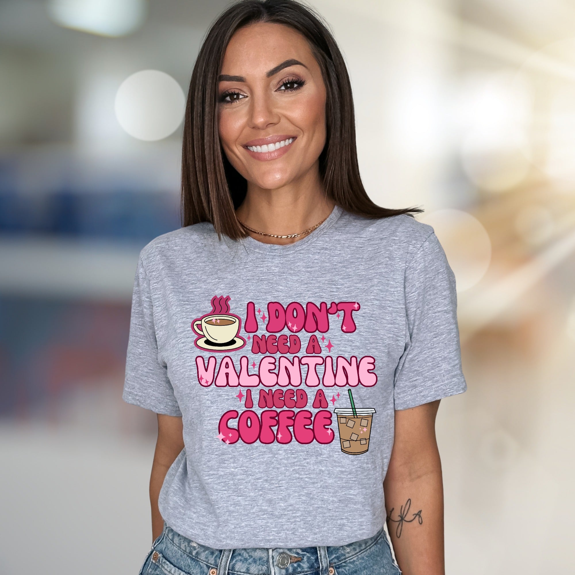 "I Don't Need A Valentine I Need A Coffee" Retro Graphic Tee, a Coffee Lover's Statement