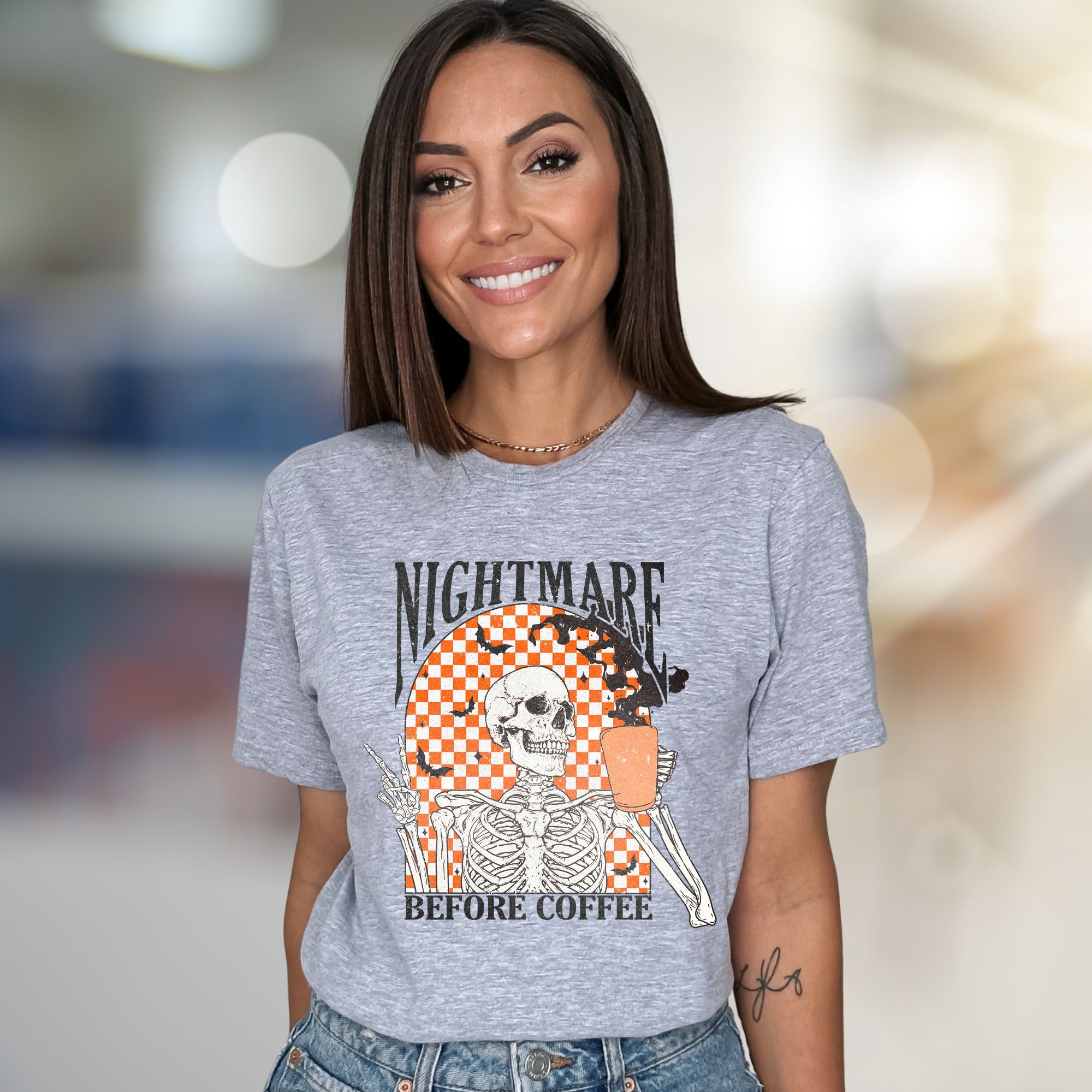 Nightmare Before Coffee Skeleton Graphic Tee, A Spooky Coffee Lover's Pick