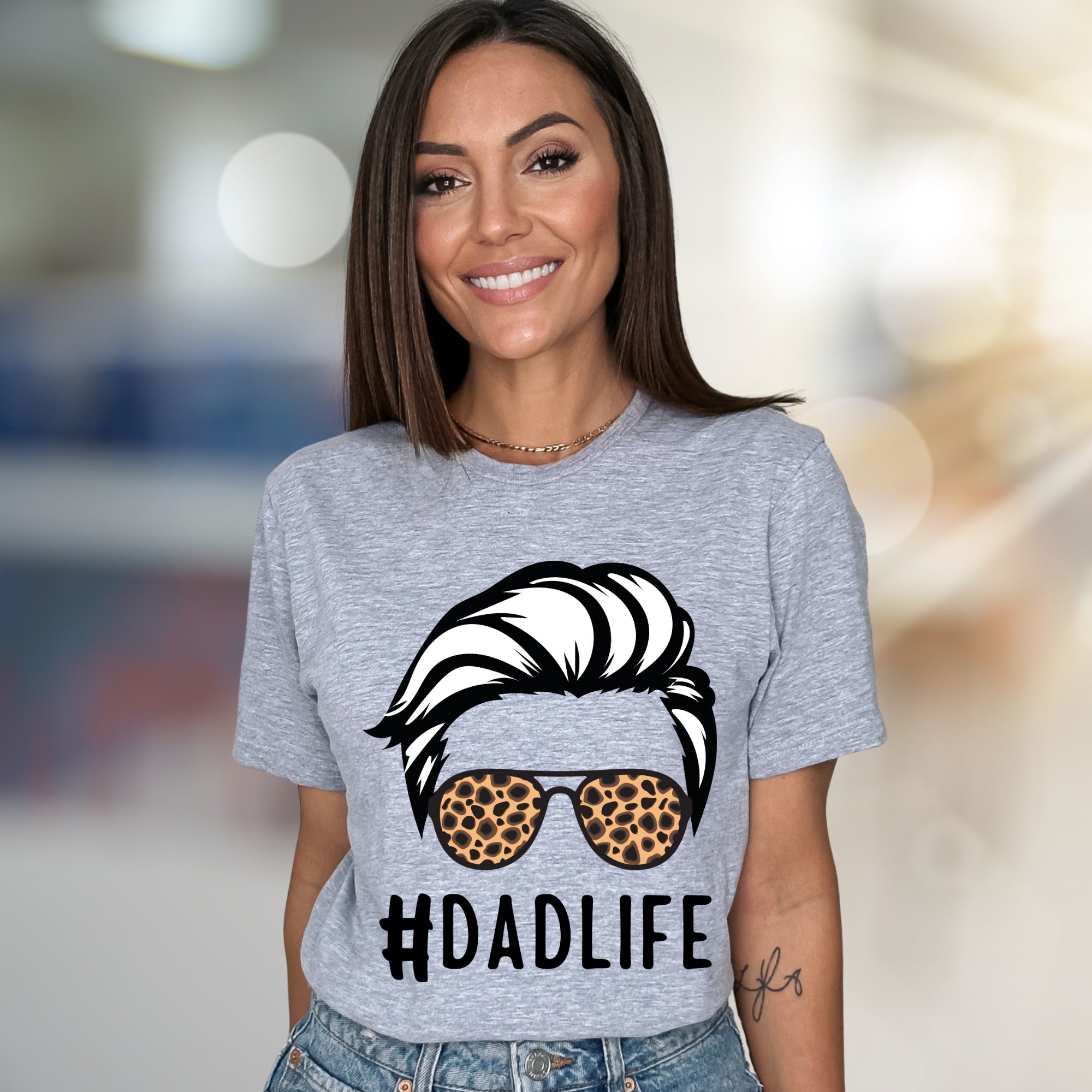 #DADLIFE Leopard Print Sunglasses Graphic Tee, a Father's Day Pick for Cool Dads