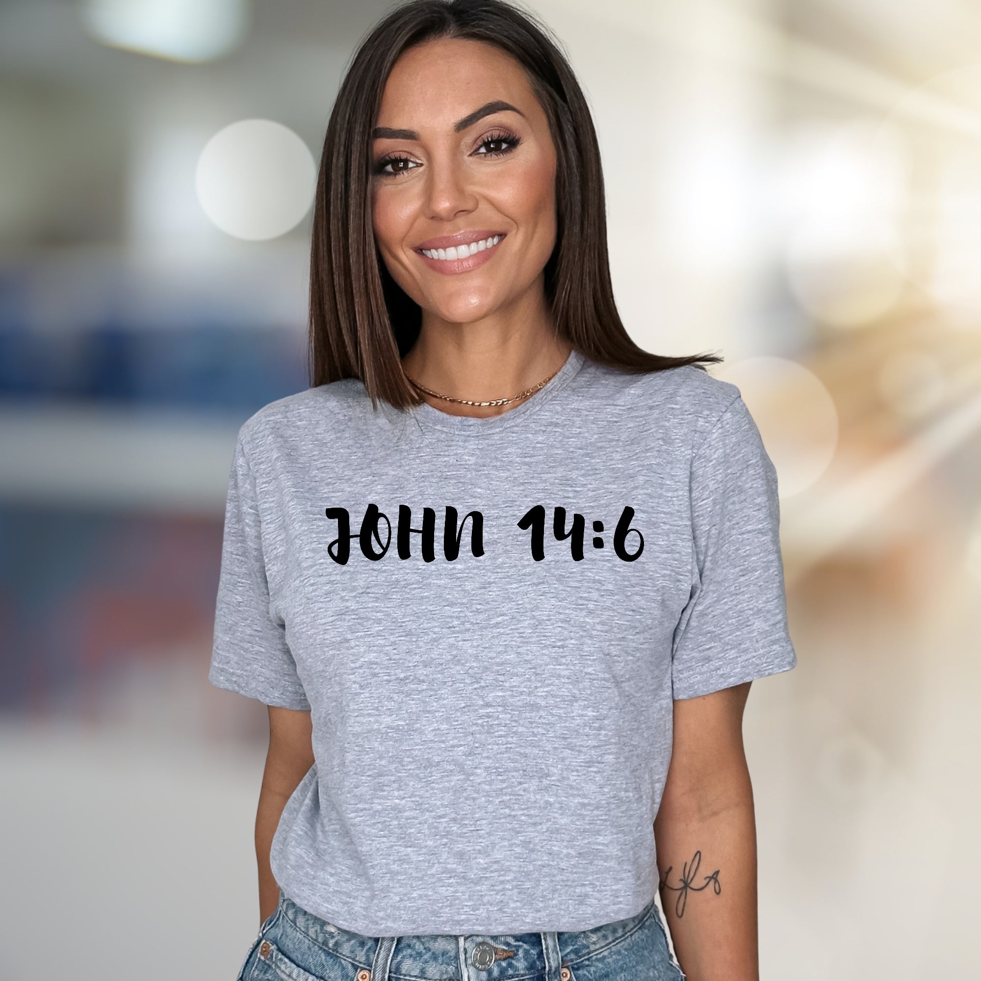"John 14:6" Scriptural Graphic Tee, an Inspirational Pick for Believers