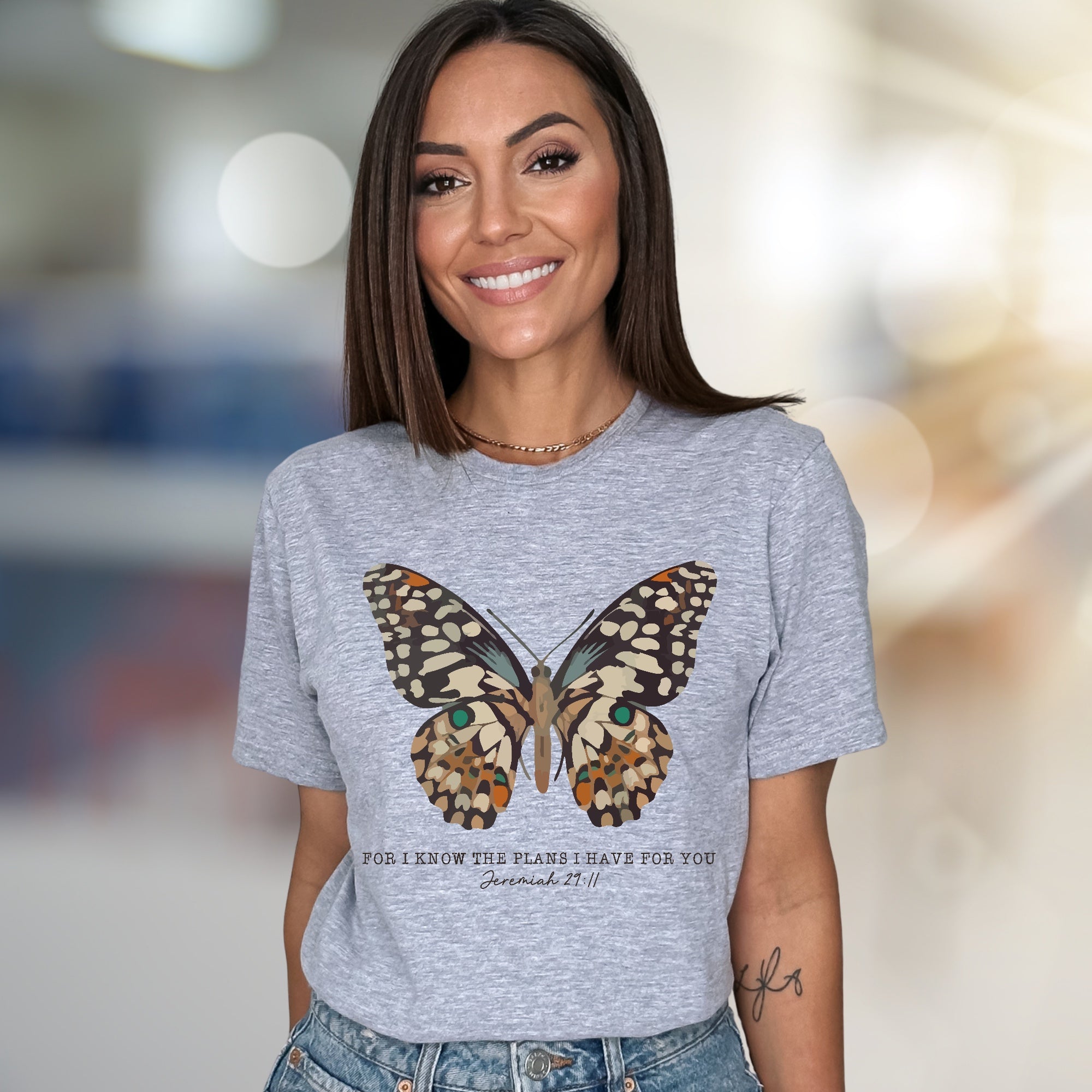 "FOR I KNOW THE PLANS I HAVE FOR YOU" Butterfly Graphic Tee, a Faith-Inspired Pick for Believers