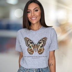 "FOR I KNOW THE PLANS I HAVE FOR YOU" Butterfly Graphic Tee, a Faith-Inspired Pick for Believers