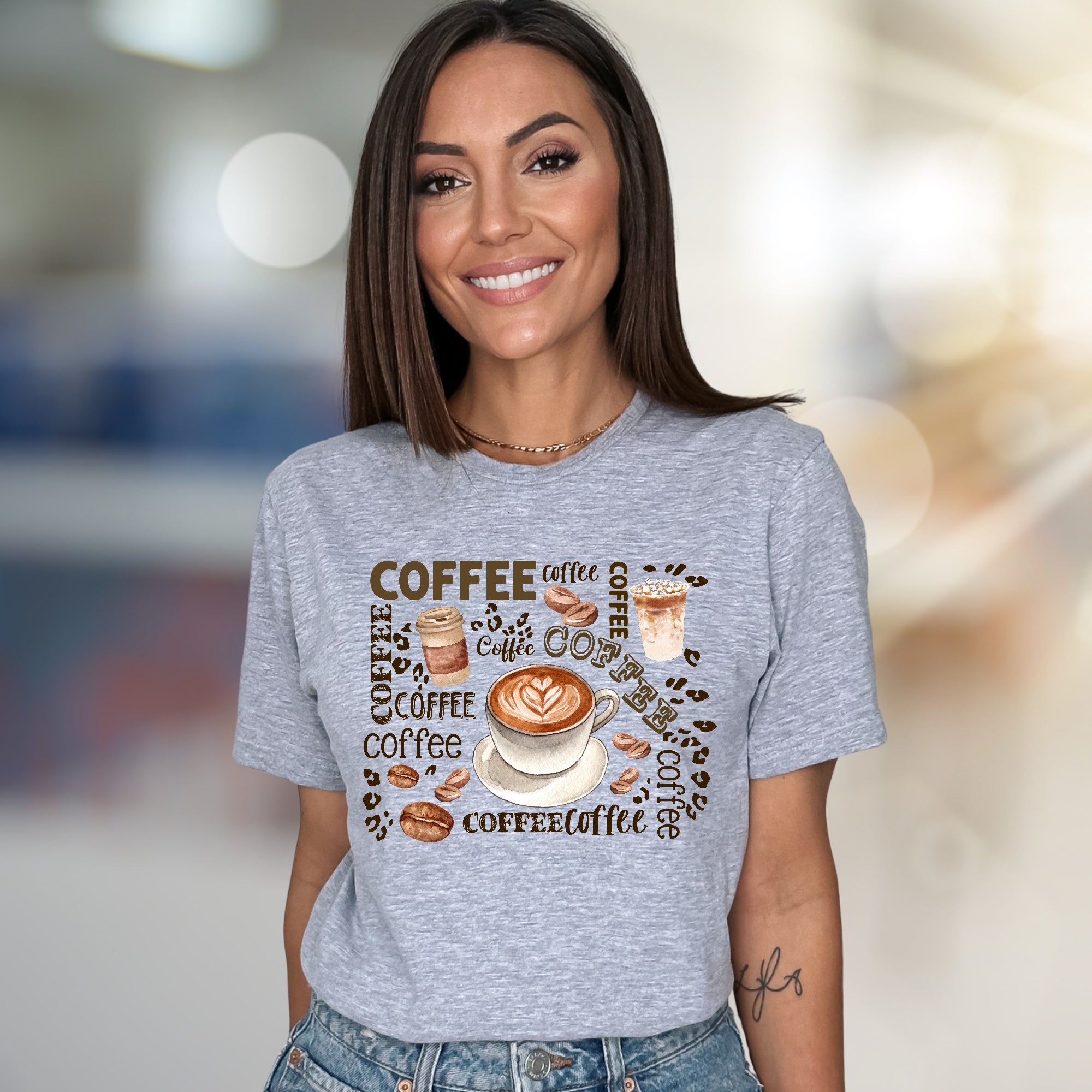"COFFEE" Café Aesthetic Graphic Tee, a Barista-Core Pick for Coffee Lovers