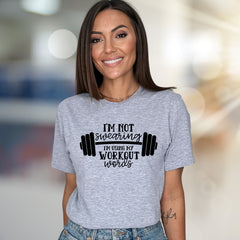 "I'm Not Swearing, I'm Using My Workout Words" Humorous Gym Graphic Tee, A Fitness Enthusiast's Pick