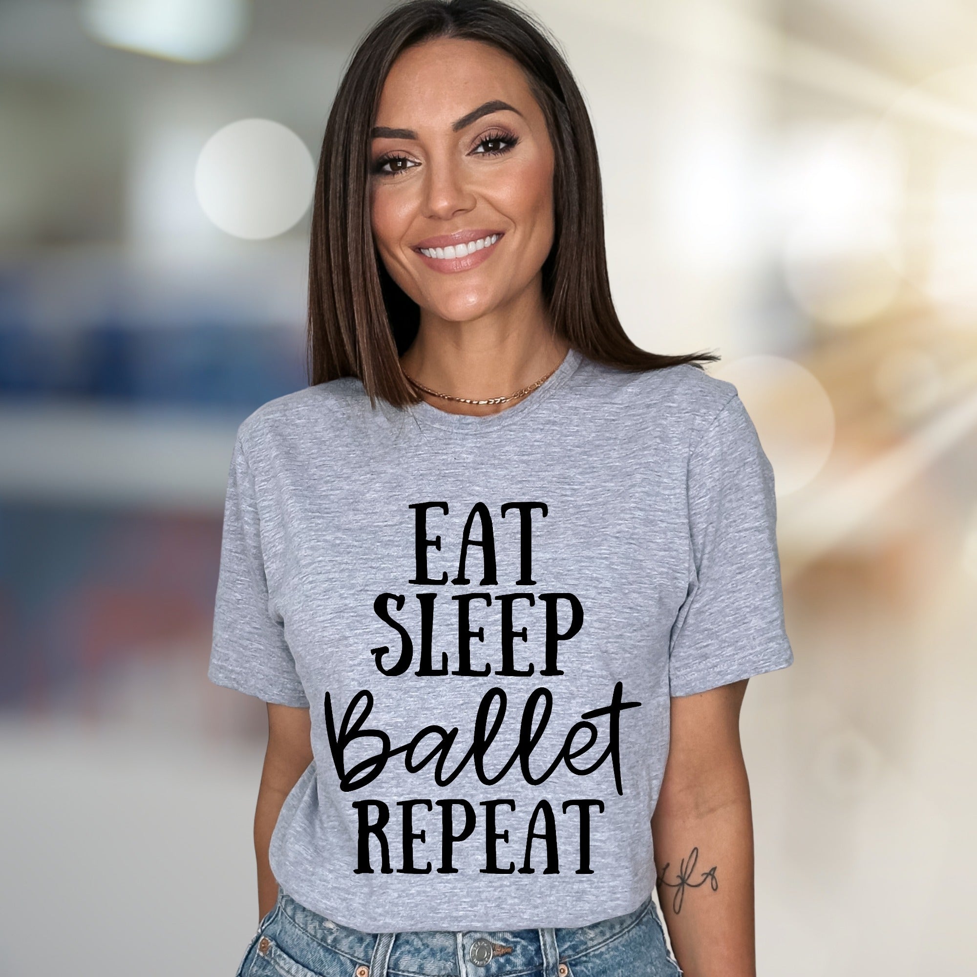 "Eat Sleep Ballet Repeat" Dance Lover Graphic Tee, a Lifestyle Pick for Ballerinas