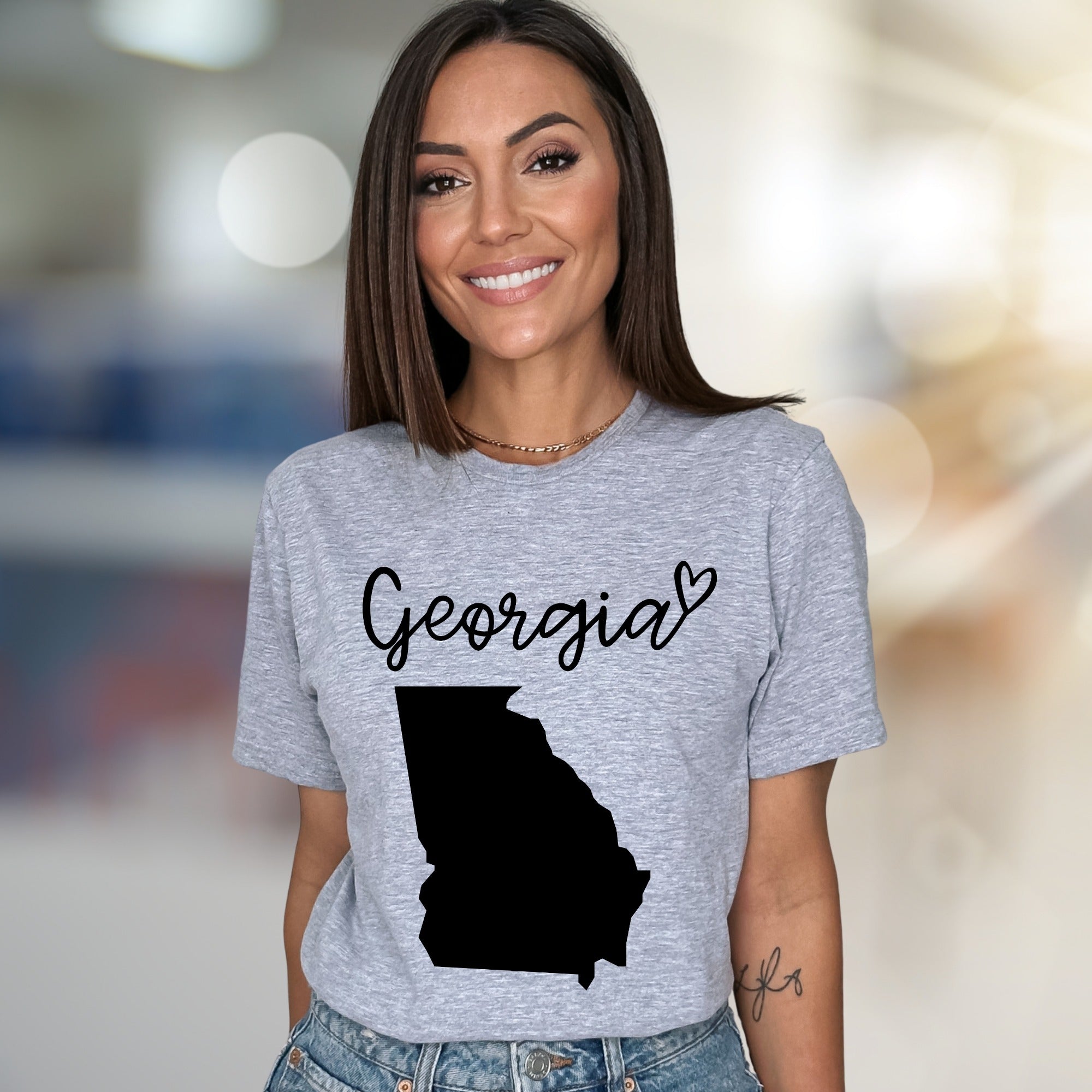 "Georgia" State Outline Graphic Tee, a Southern Pride Pick for Travelers