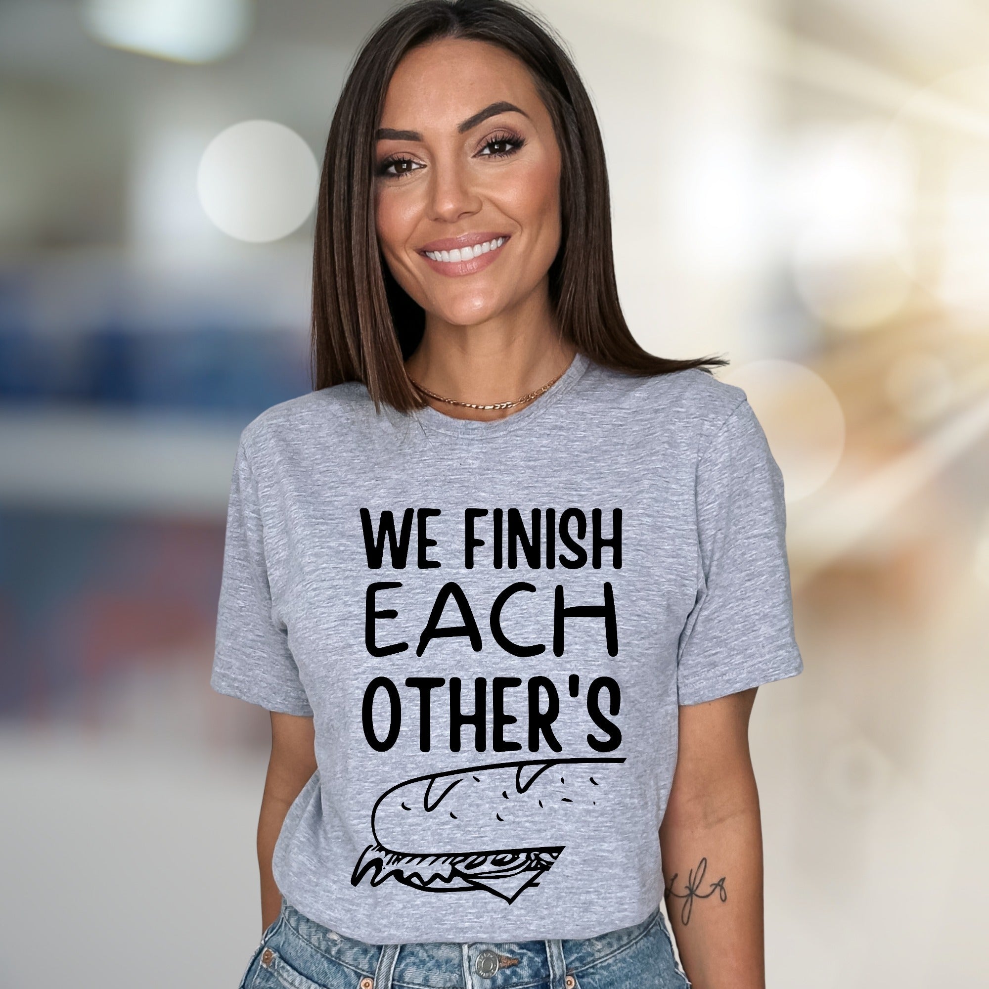 "WE FINISH EACH OTHER'S" Sandwich Graphic Tee, A Culinary Charm for Foodies