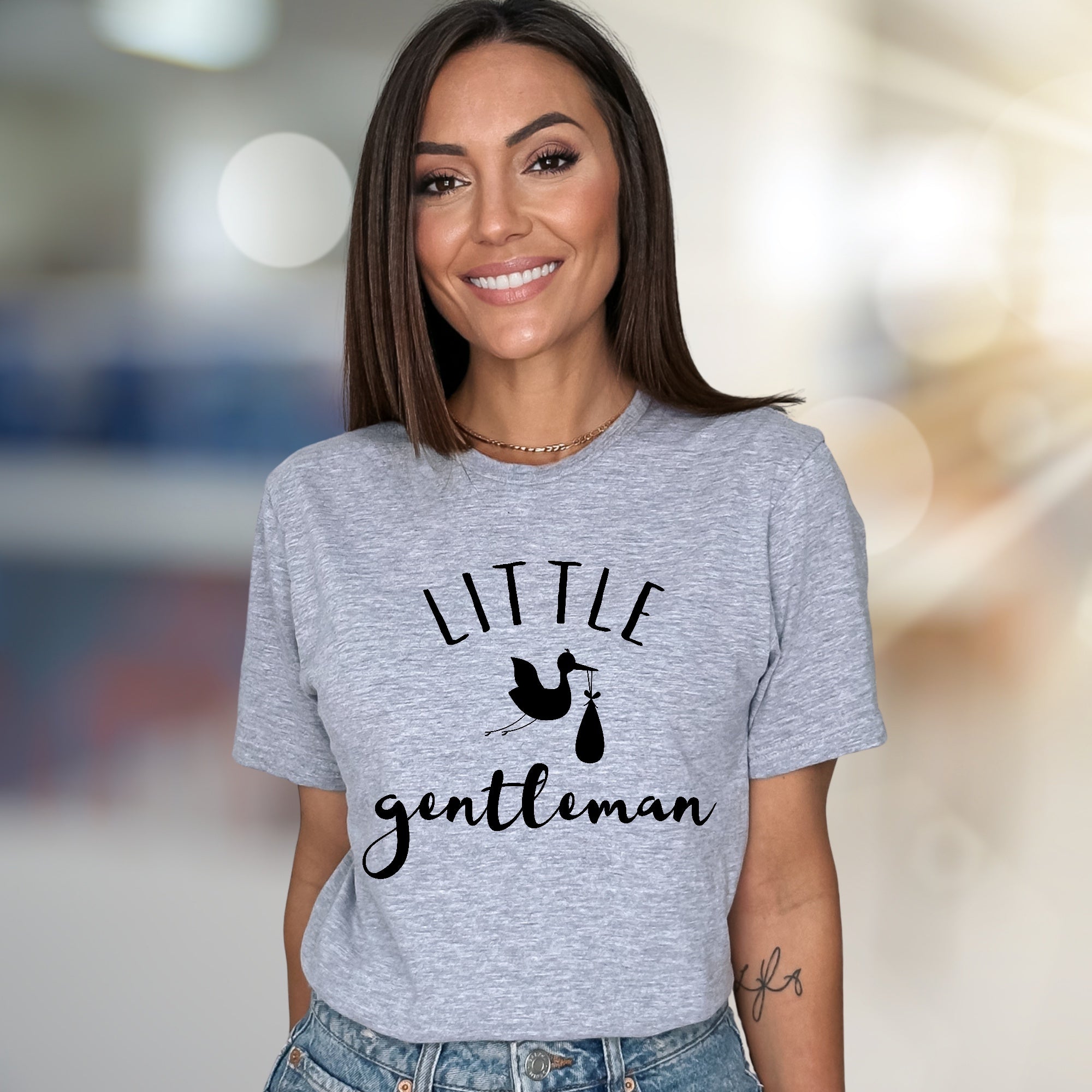Little Gentleman Stork Graphic Tee, a Pregnancy Annoucement Pick for Expecting Parents