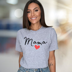 "Mama" Script Heart Graphic Tee, a Loving Pick for New Moms