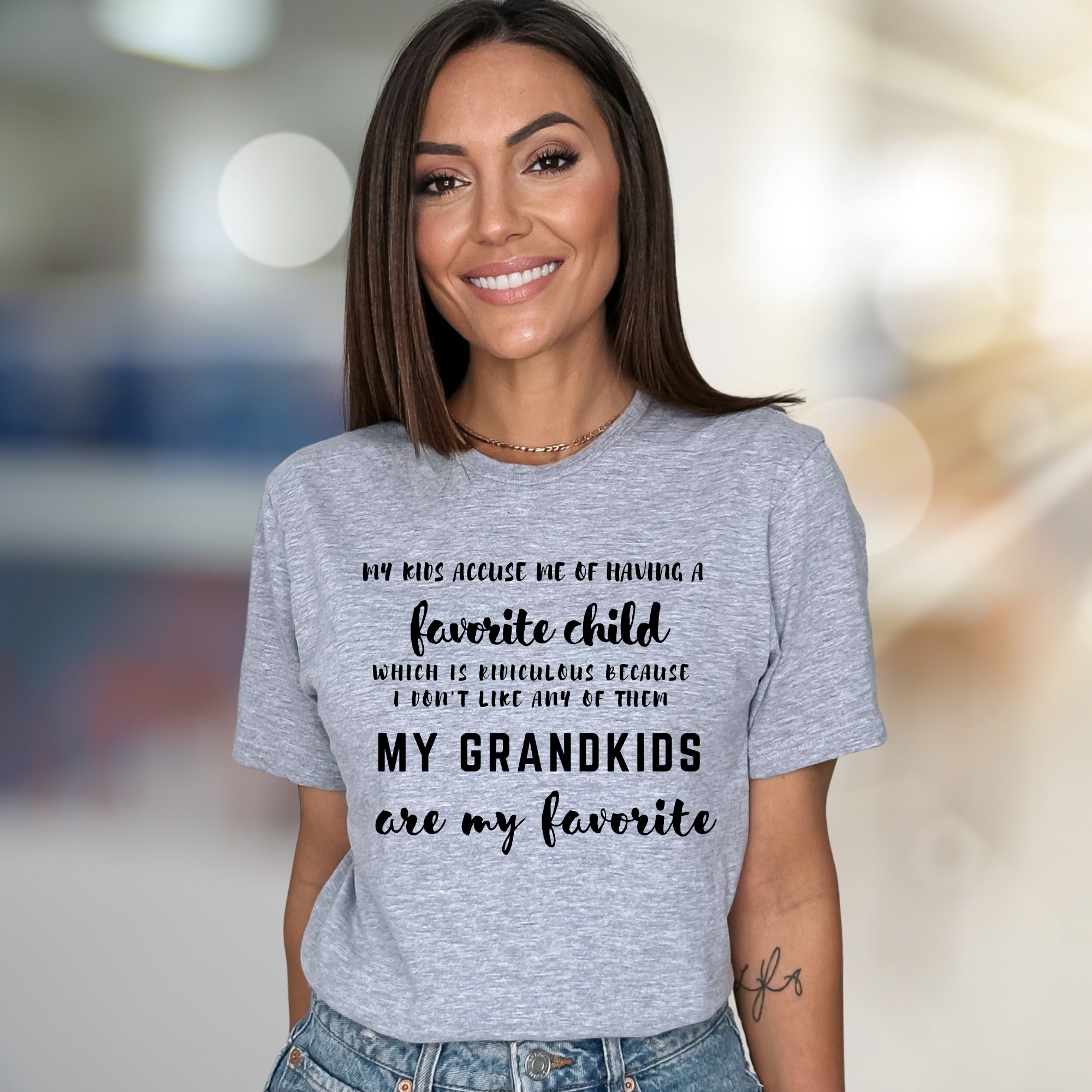 "My Grandkids Are My Favorite" Funny Family Graphic Tee, a Grandparent's Pride Pick for Family Fun