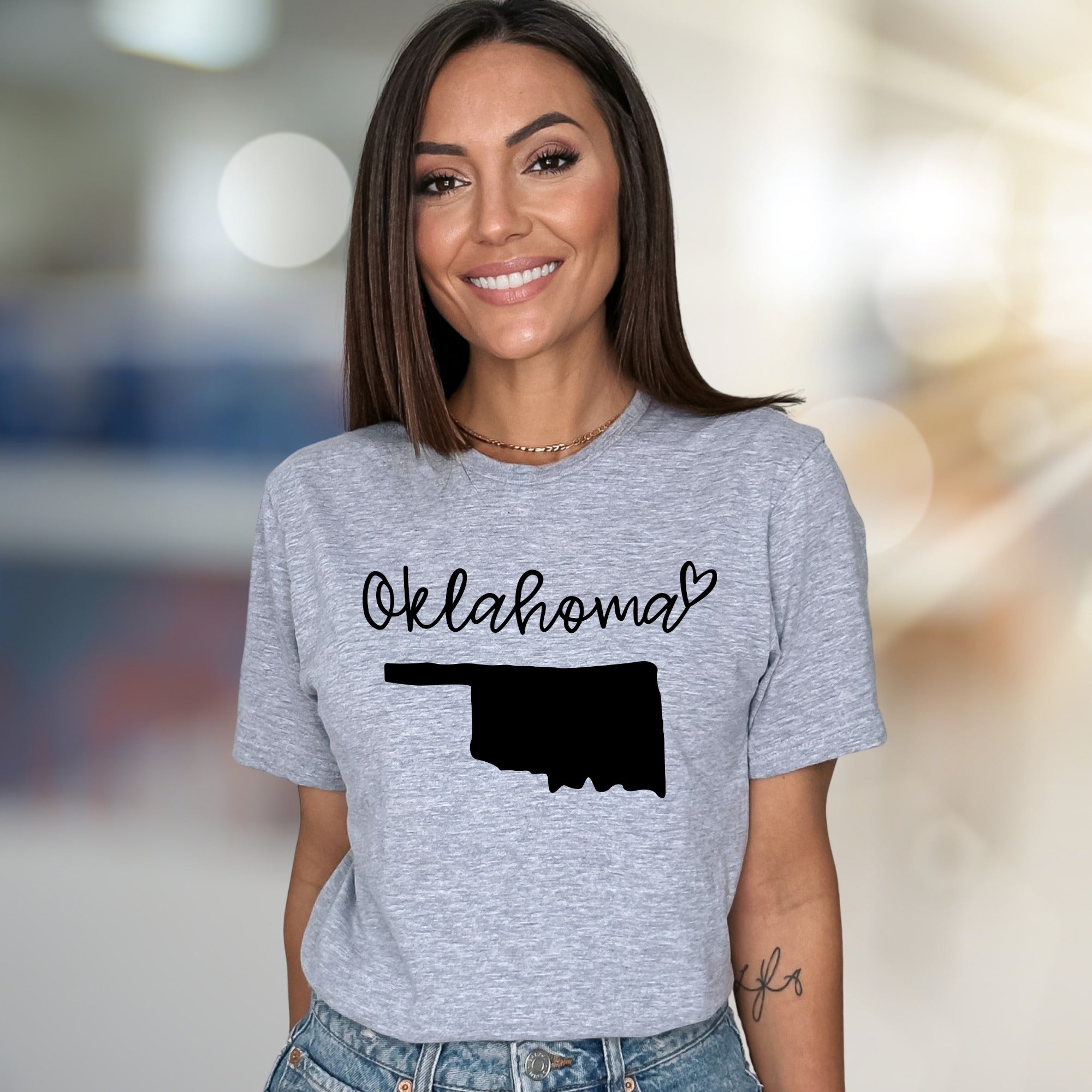 "Oklahoma" State Map Graphic Tee, a Hometown Pride Pick for State Lovers