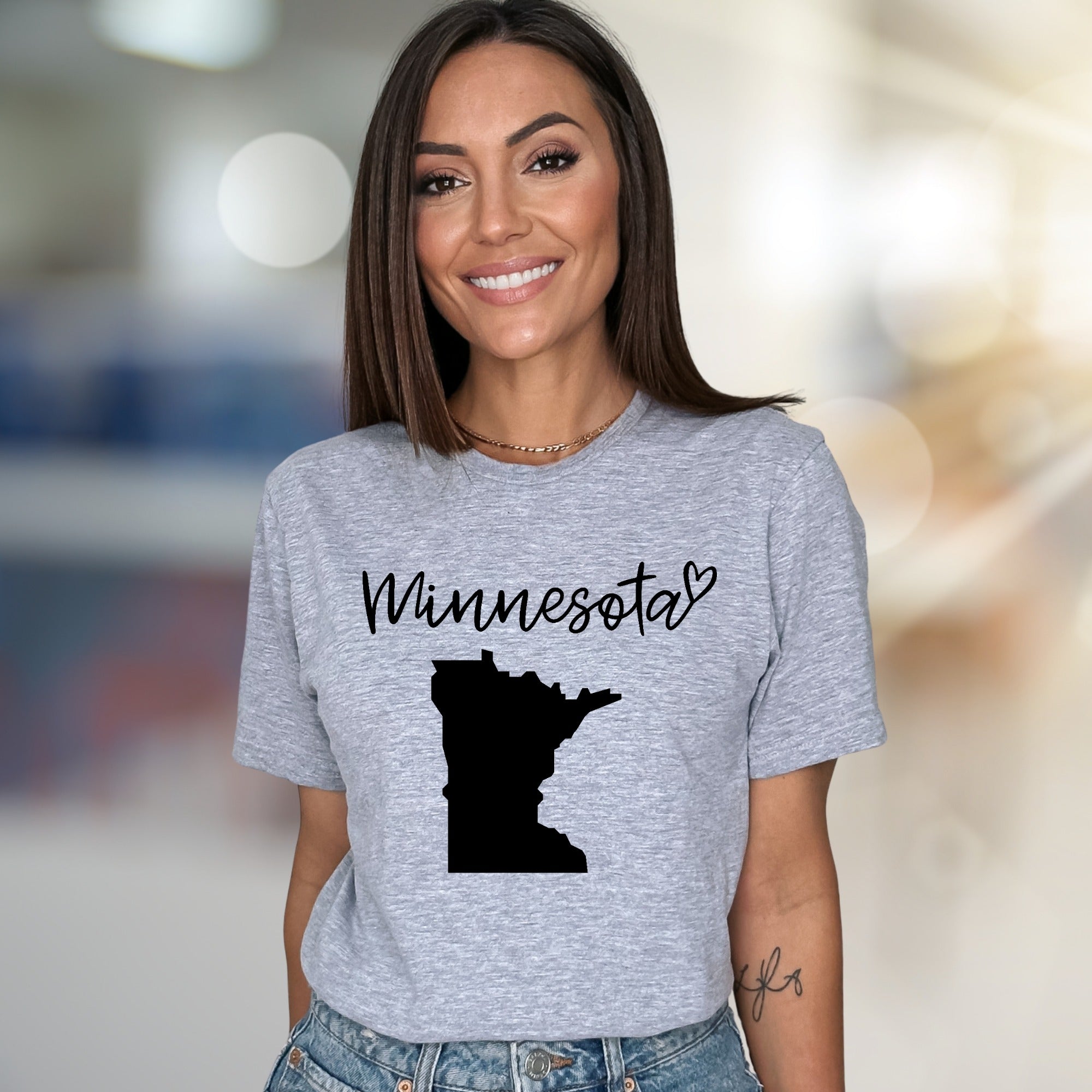 "Minnesota" State Love Graphic Tee, a Hometown Pride Pick for Enthusiasts
