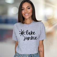 "lake junkie" Summer Lake Graphic Tee, a Water Lover's Pick for Casual Wear
