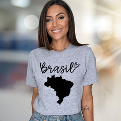 "Brasil" Map Graphic Tee, a Patriotic Pick for Travelers & Culture Lovers