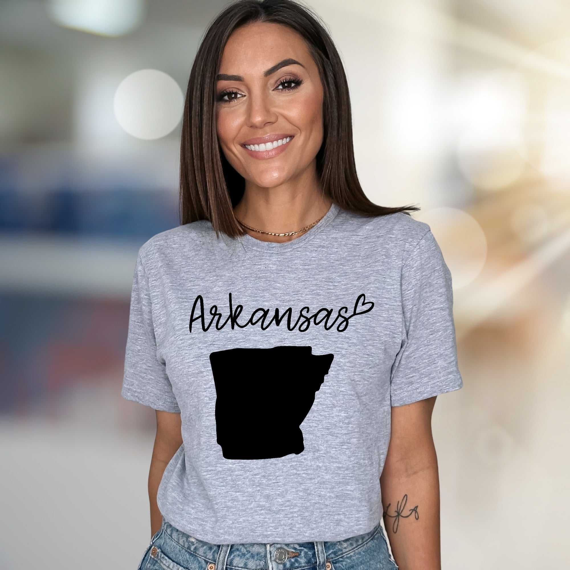 Arkansas with Heart State Map Graphic Tee, a Hometown Pride Pick for Travelers