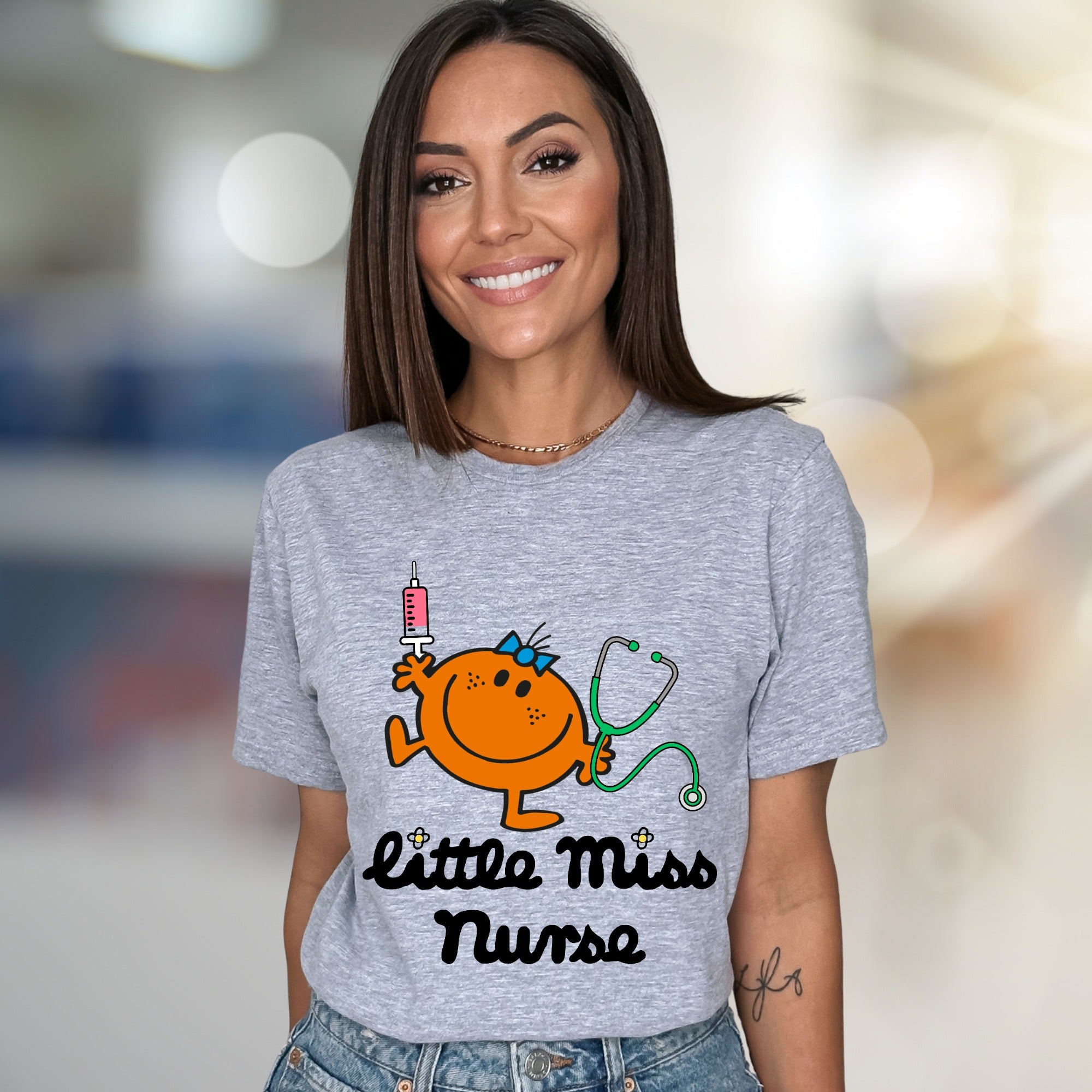 "little Miss Nurse" Adorable Healthcare Graphic Tee, A Playful Gift for RNs