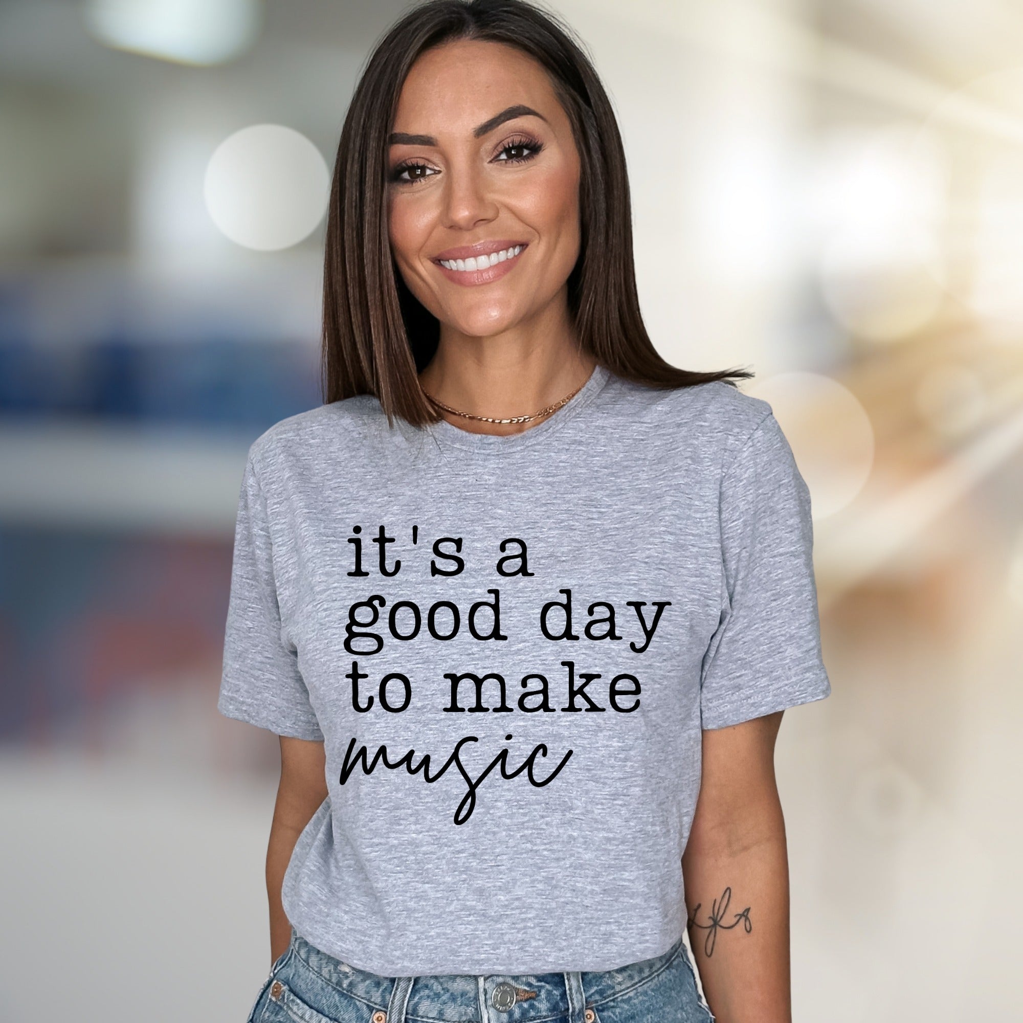 "it’s a good day to make music" Artistic Graphic Tee, A Creative Pick for Music Lovers