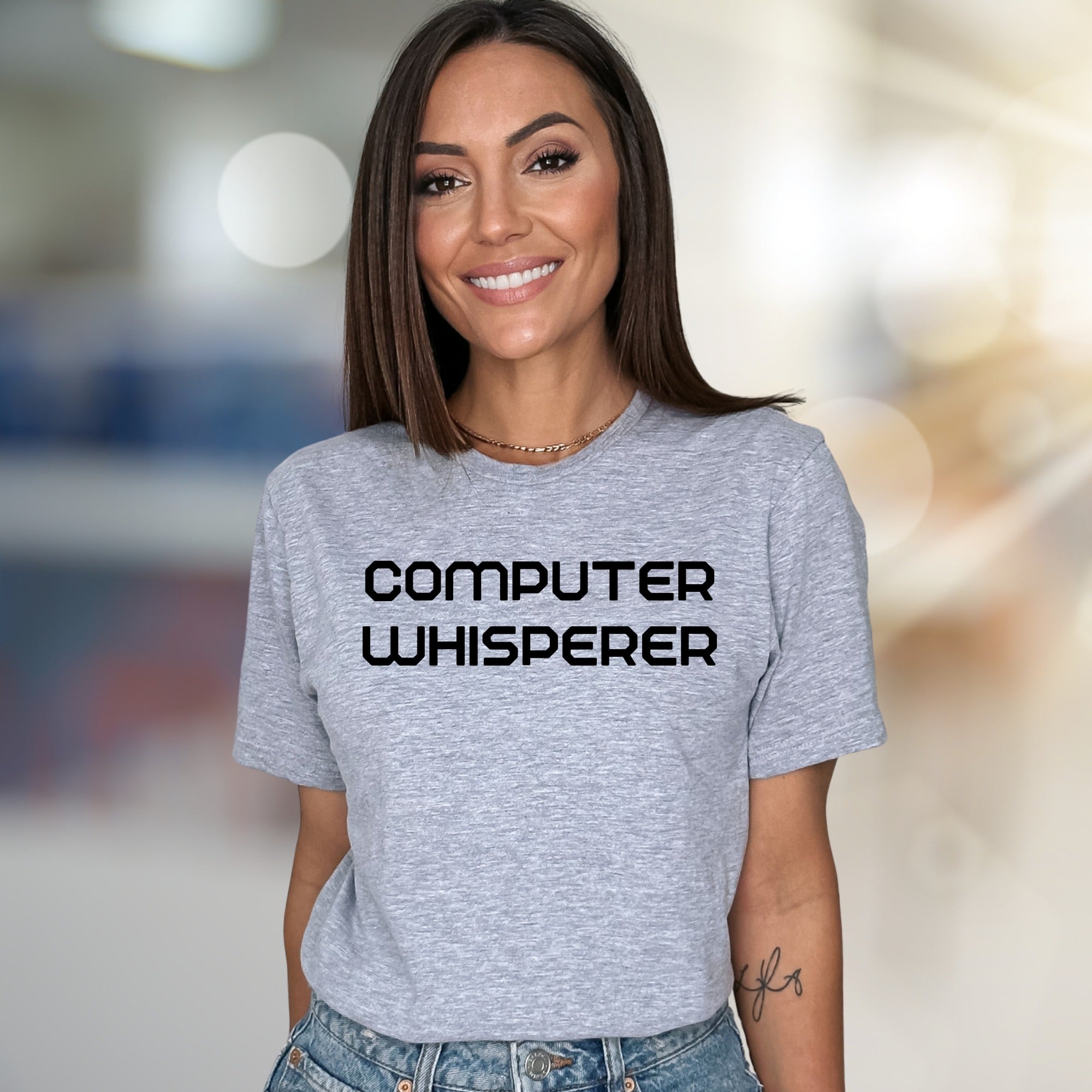 "COMPUTER WHISPERER" Tech Enthusiast Graphic Tee, a Funny Statement for IT Pros