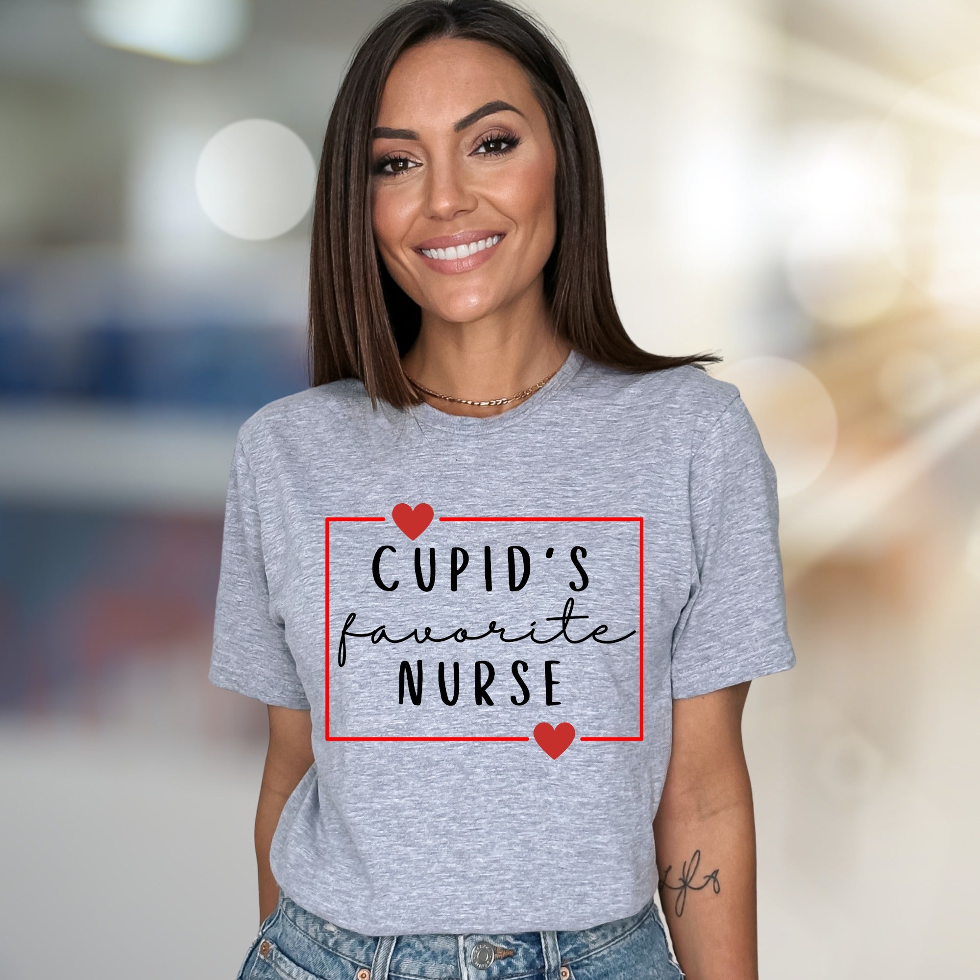 "Cupid's Favorite Nurse" Valentine's Day Graphic Tee, a Nurse Life Pick for Healthcare Heroes