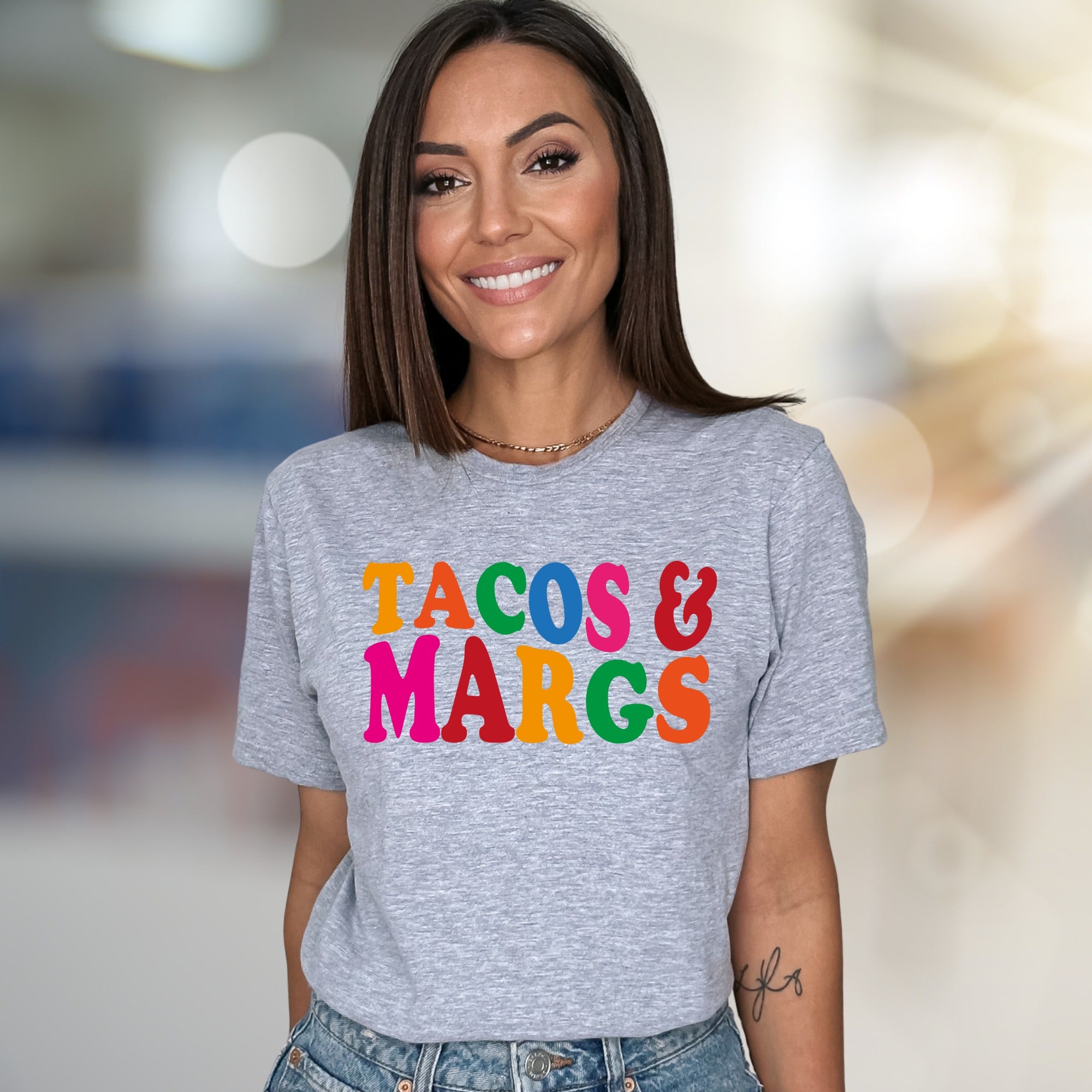 Tacos & Margs Retro Graphic Tee, a Fun Foodie Pick for Casual Outings