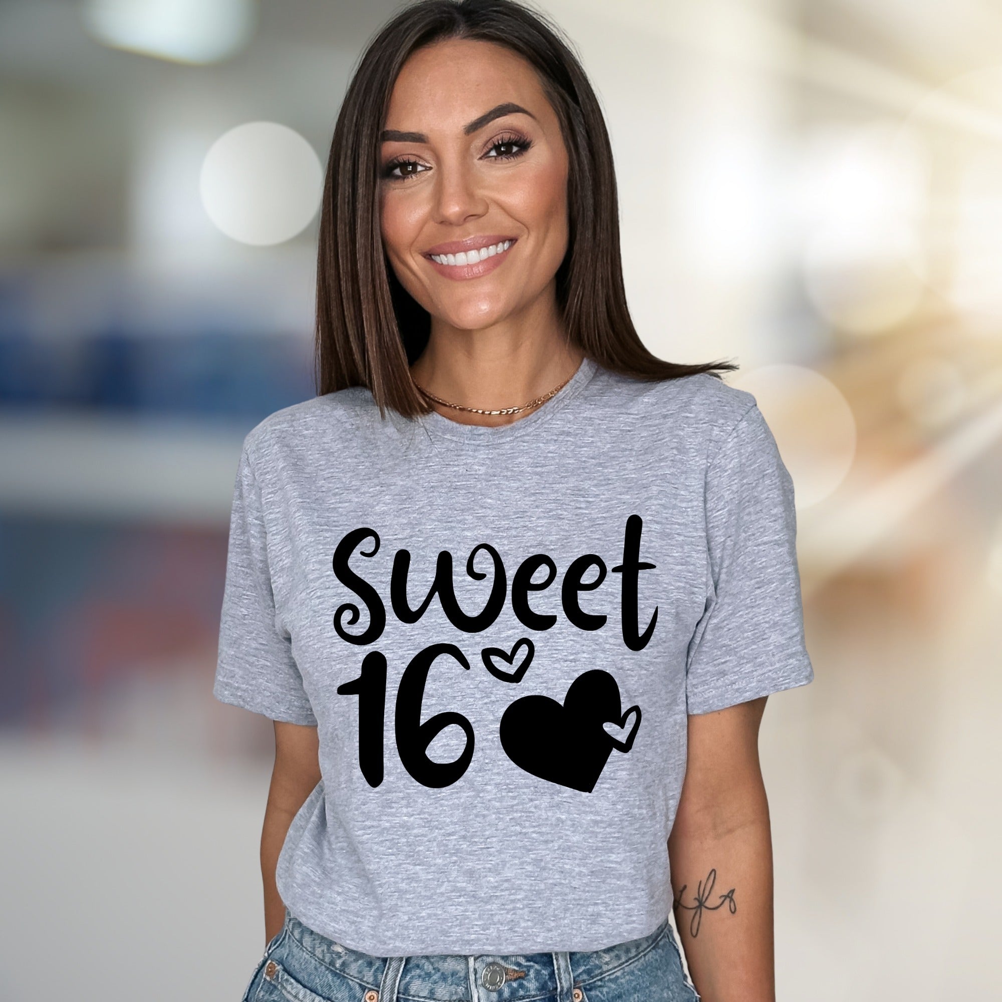 "Sweet 16" Birthday Celebration Graphic Tee, a Girly & Fun Pick for Teens