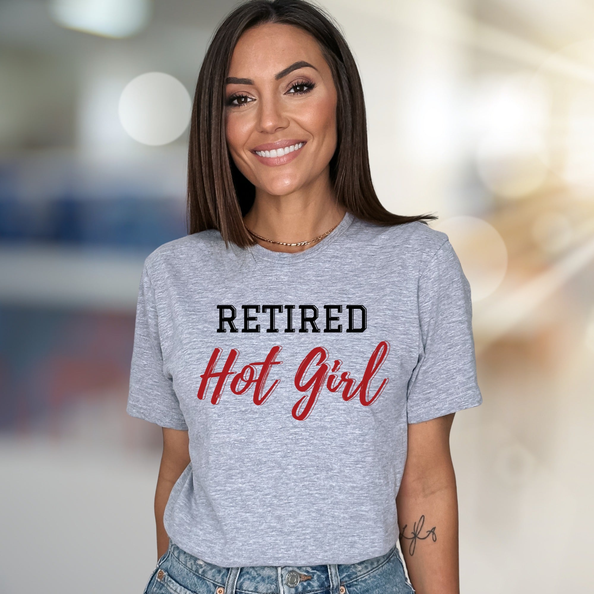 "Retired Hot Girl" Bold Statement Graphic Tee, a Witty Pick for Confident Personalities