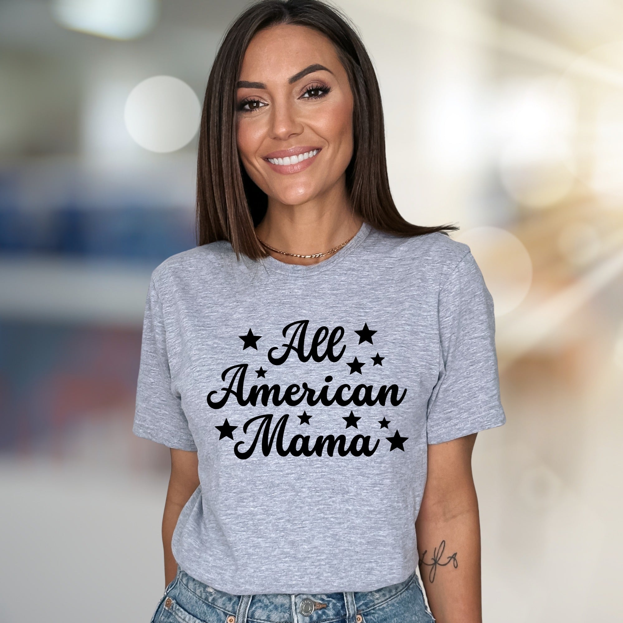 "All American Mama" Starry Graphic Tee, an Independence Day Pick for Moms
