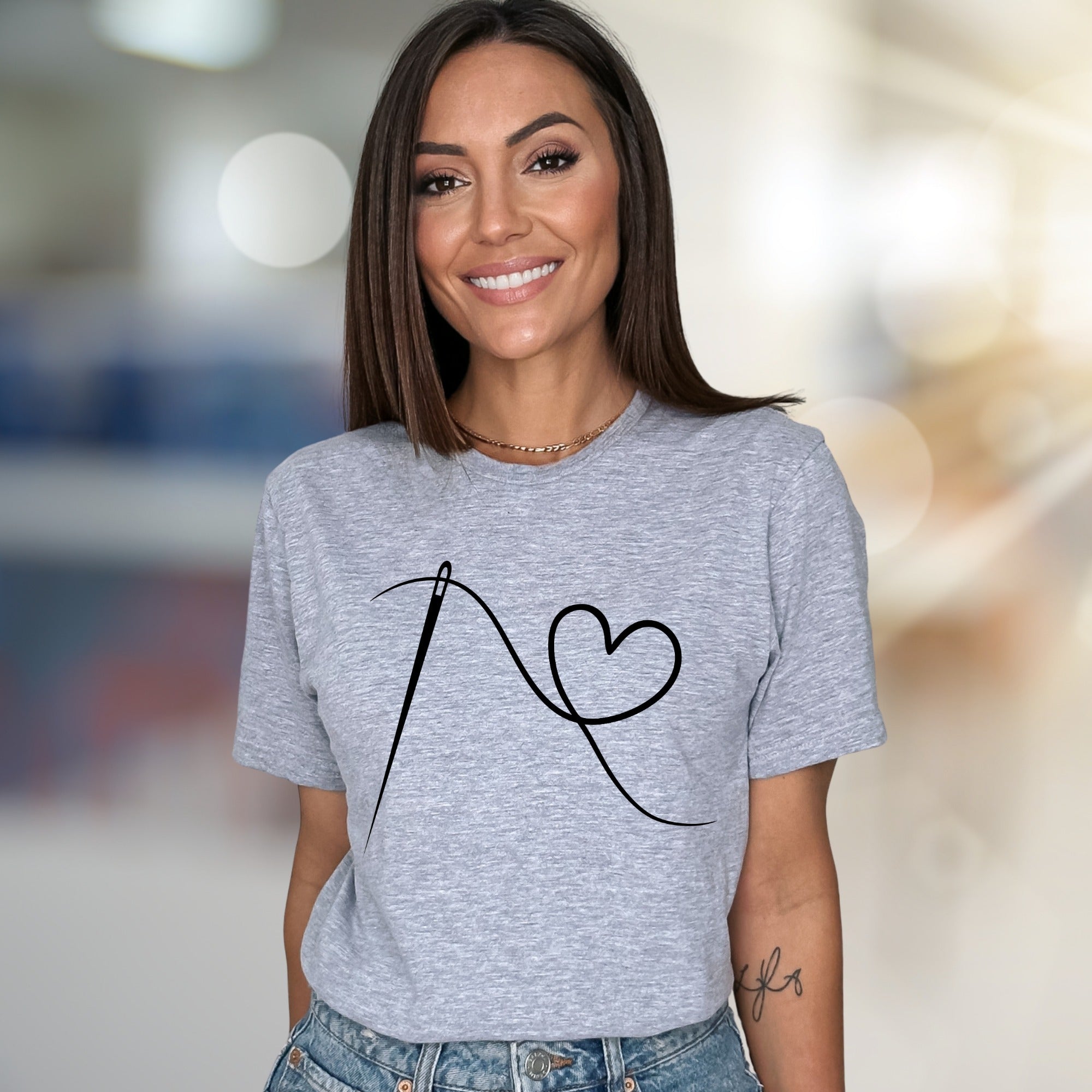 Needle & Thread Heart Love Graphic Tee, a Crafty Expression for Makers