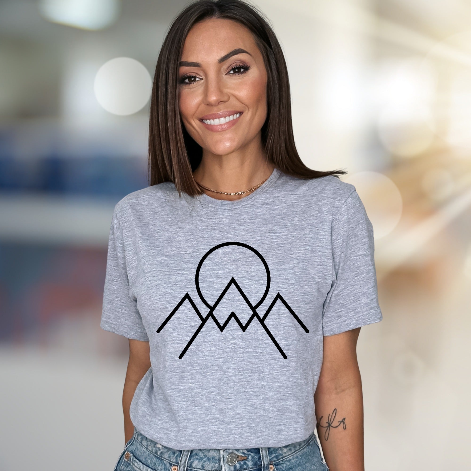 Mountain Peak Sunset Graphic Tee, a Minimalist Outdoor Pick for Adventurers