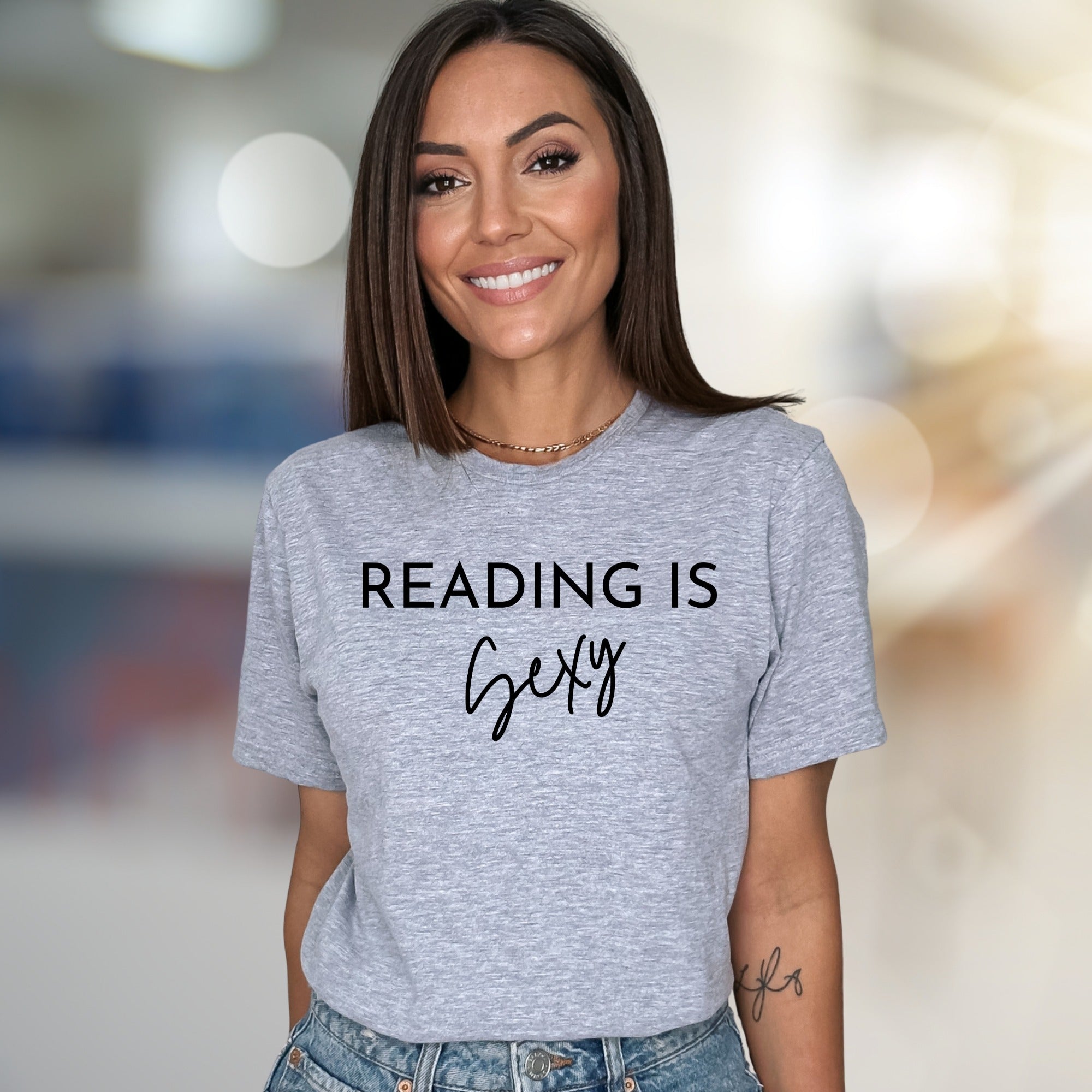 "READING IS Sexy" Book Lover Graphic Tee, a Witty Read For Intellects