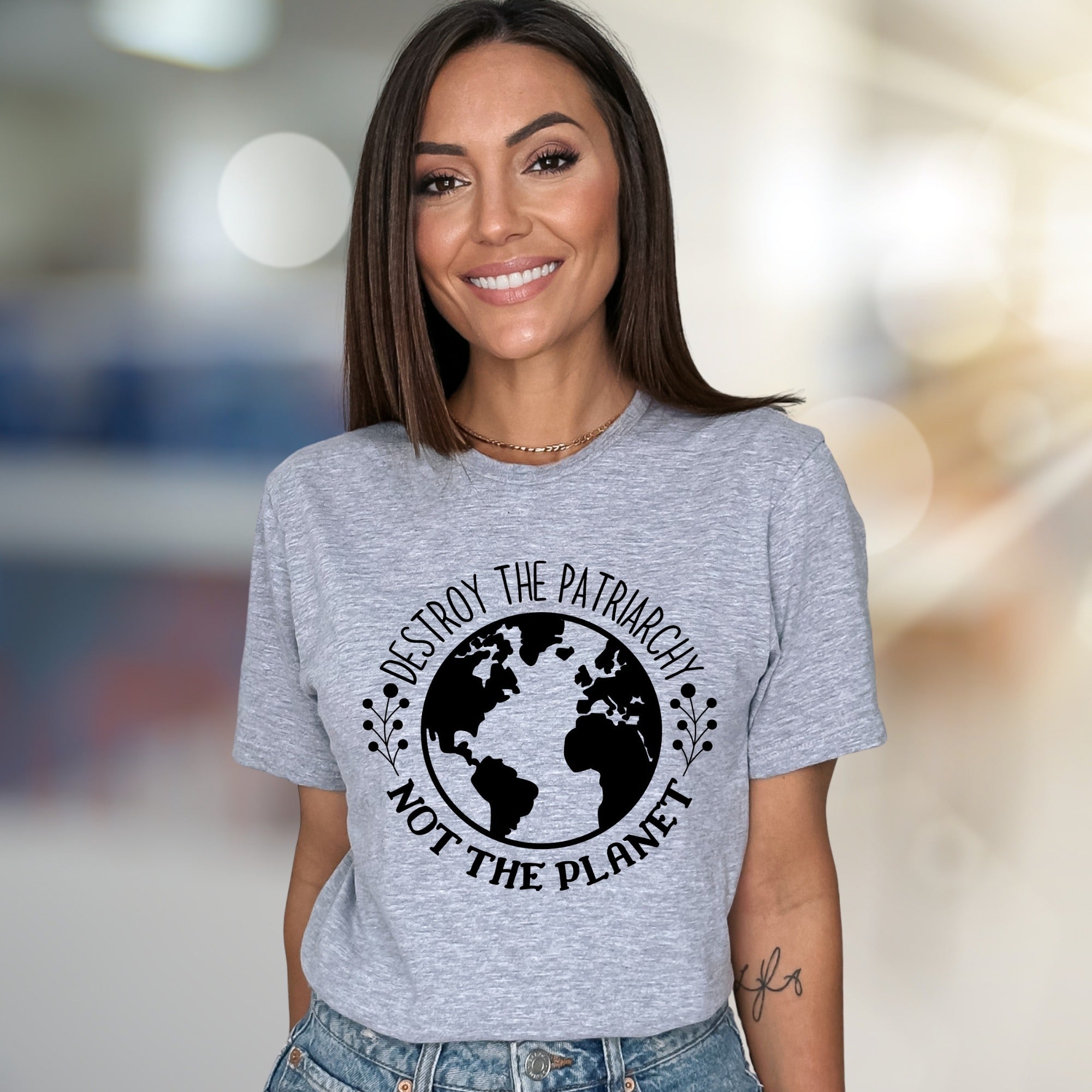"Destroy the Patriarchy Not the Planet" Feminist Graphic Tee, an Earthy Statement Pick for Advocates