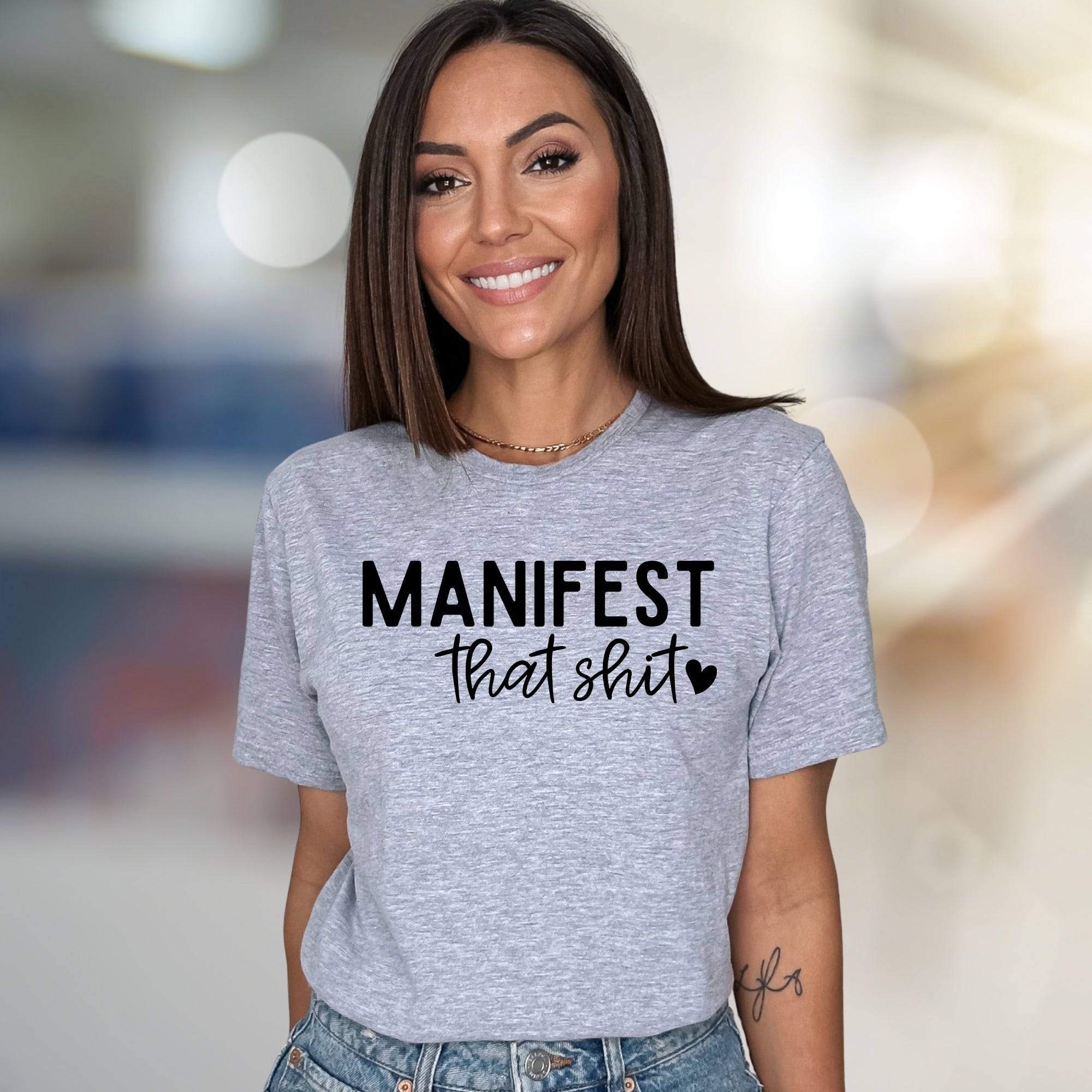 "MANIFEST that shit♡" Affirmation Graphic Tee, an Empowering Pick for Dreamers