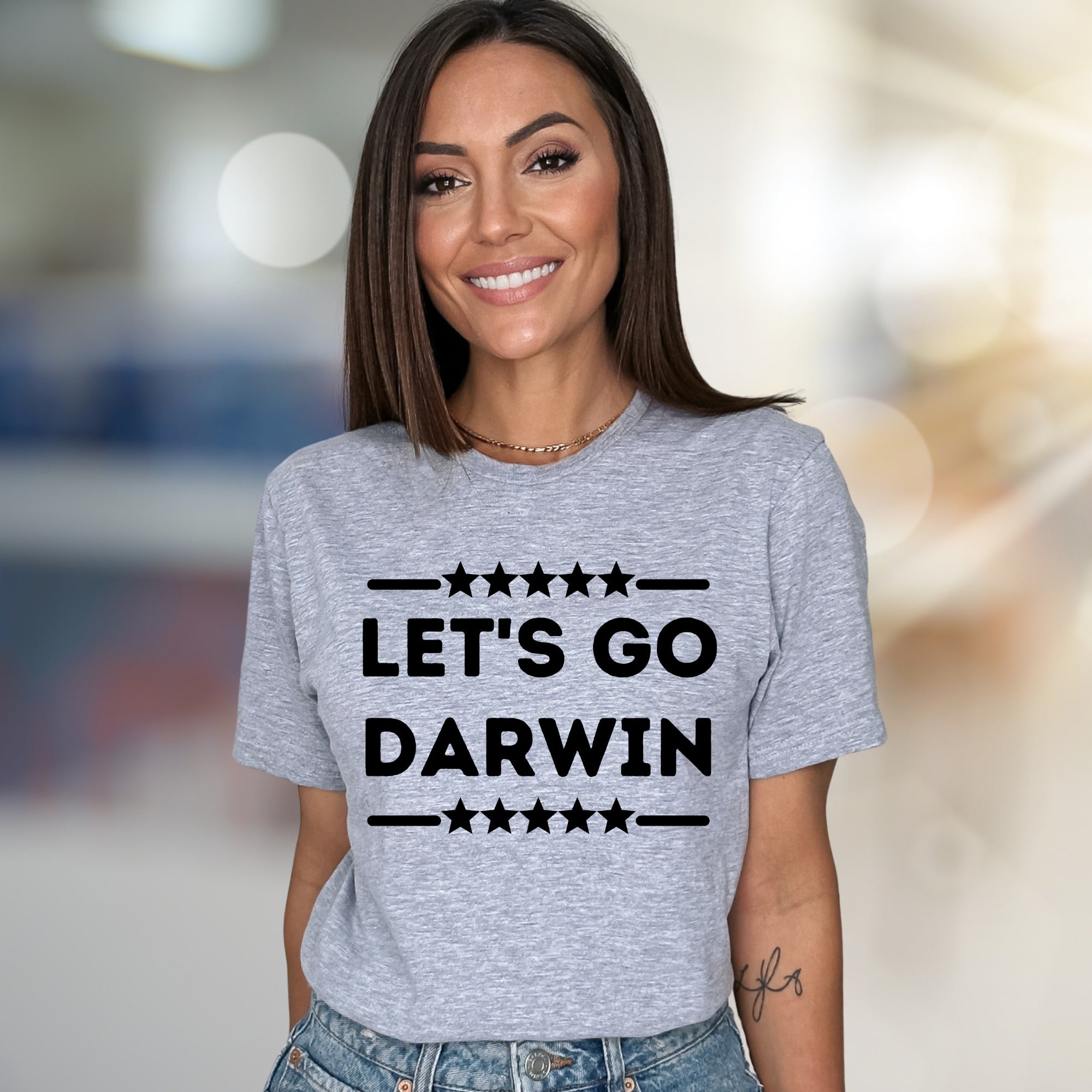 "LET'S GO DARWIN" Stars Graphic Tee, a Bold Statement Unsex Tee for Enthusiasts