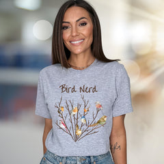 "Bird Nerd" Watercolor Birds Graphic Tee, a Nature Lover's Unisex Pick