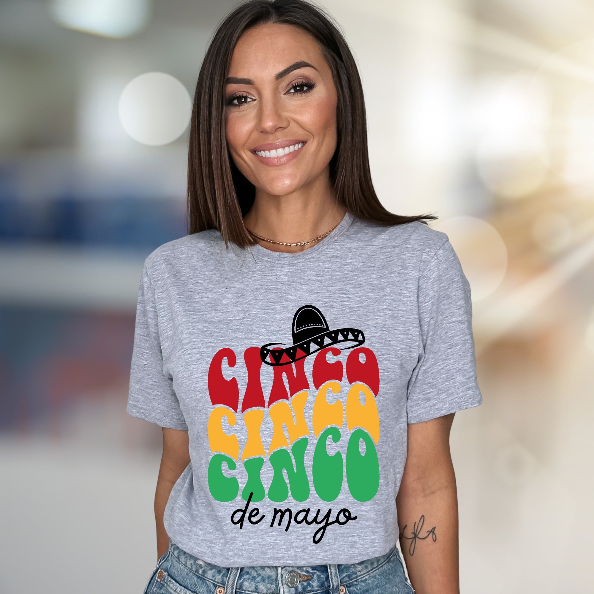 "CINCO CINCO CINCO de mayo" Sombrero Graphic Tee, a Festive Celebration Pick for Enthusiasts