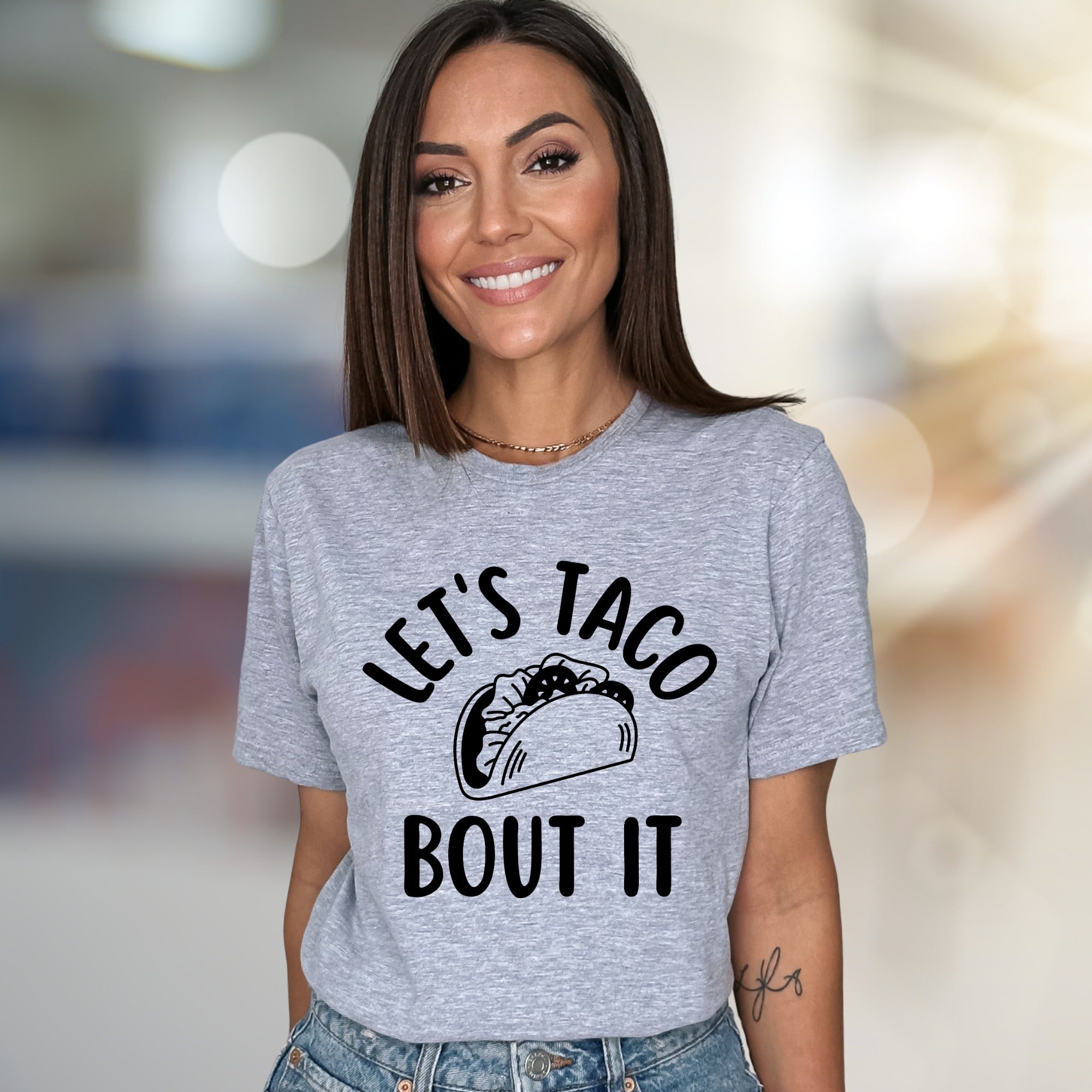 "Let's Taco Bout It" Fun Foodie Graphic Tee, a Casual Pick for Taco Lovers