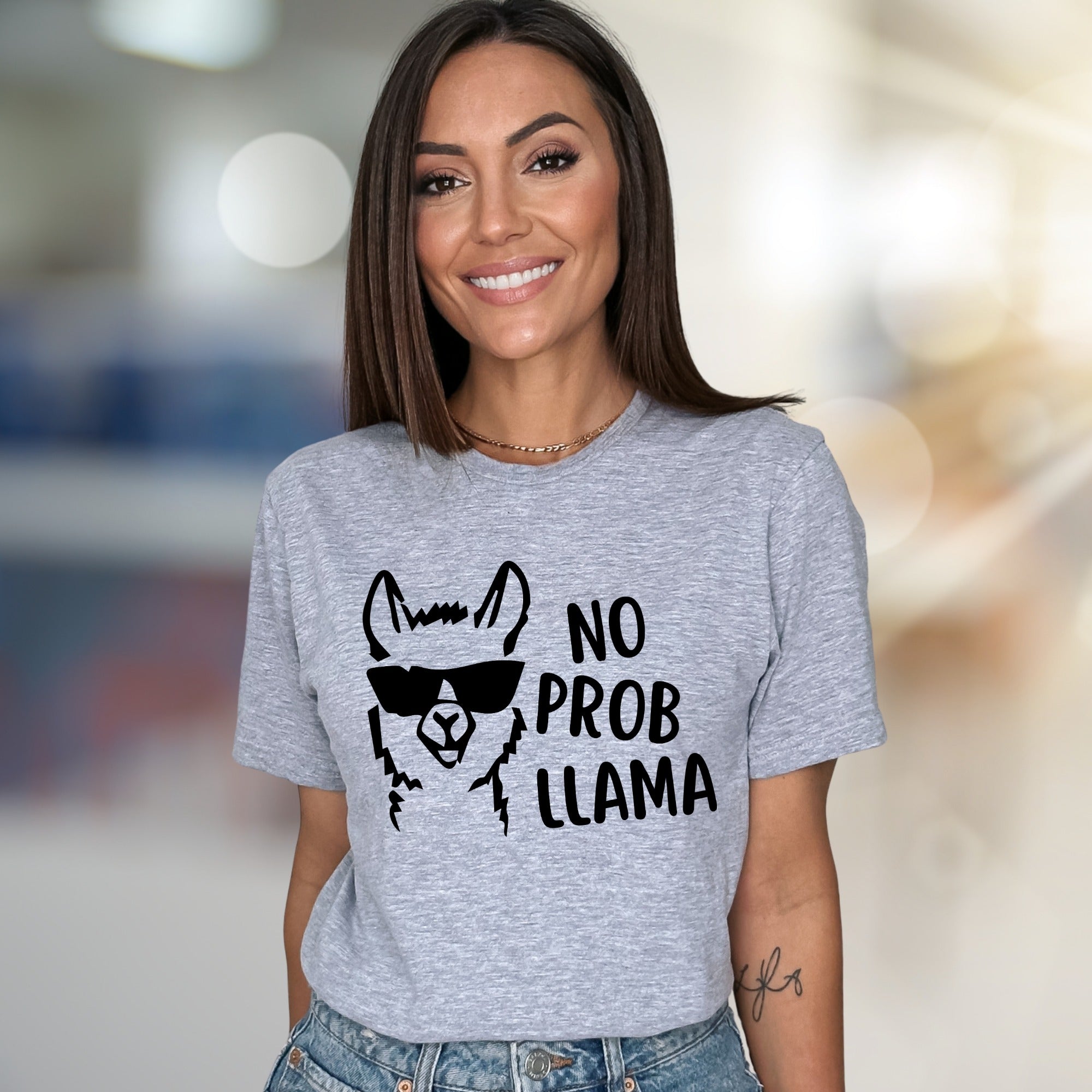 "NO PROB LLAMA" Cool Llama Graphic Tee, a Funny Animal Lover's Pick for Everyone